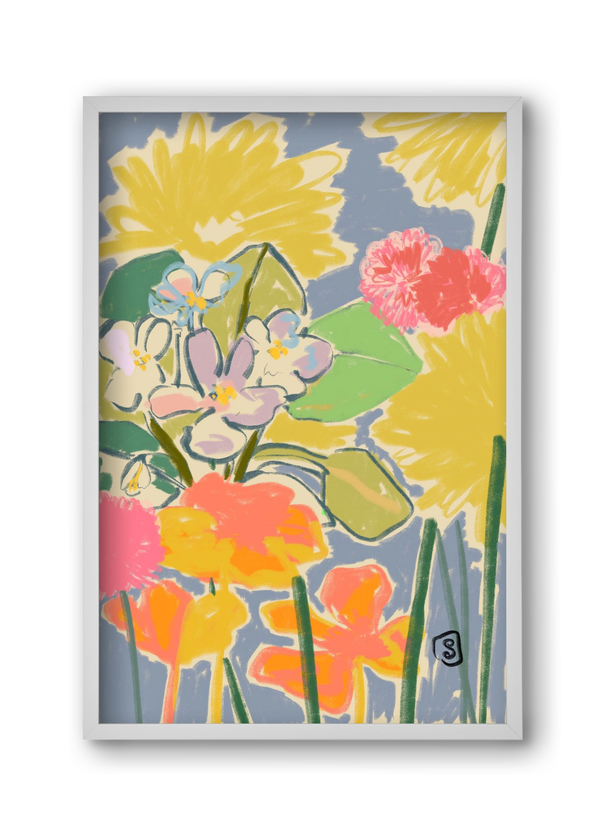 MORNING GARDEN, 30x45 cm (30x45 cm), Fehér keret