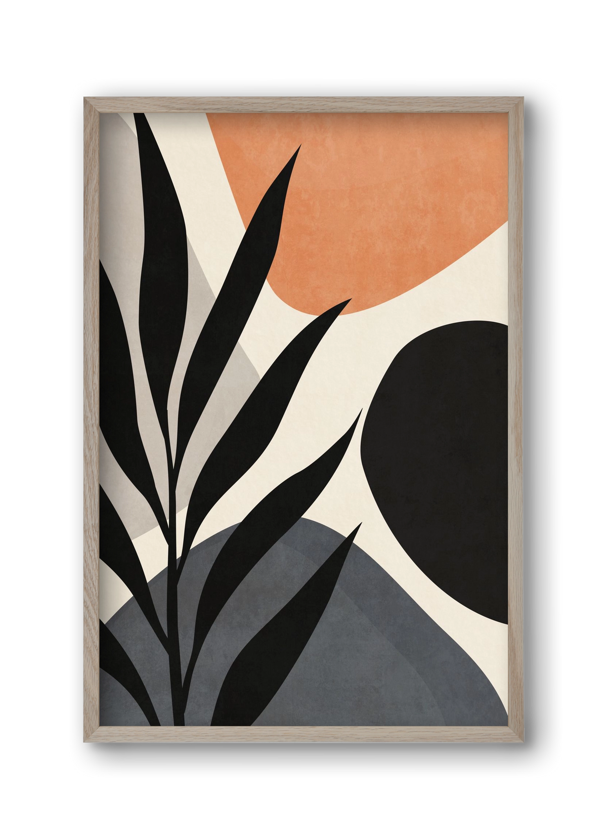 MINIMAL LEAF 03, 30x45 cm (30x45 cm), Tölgy keret