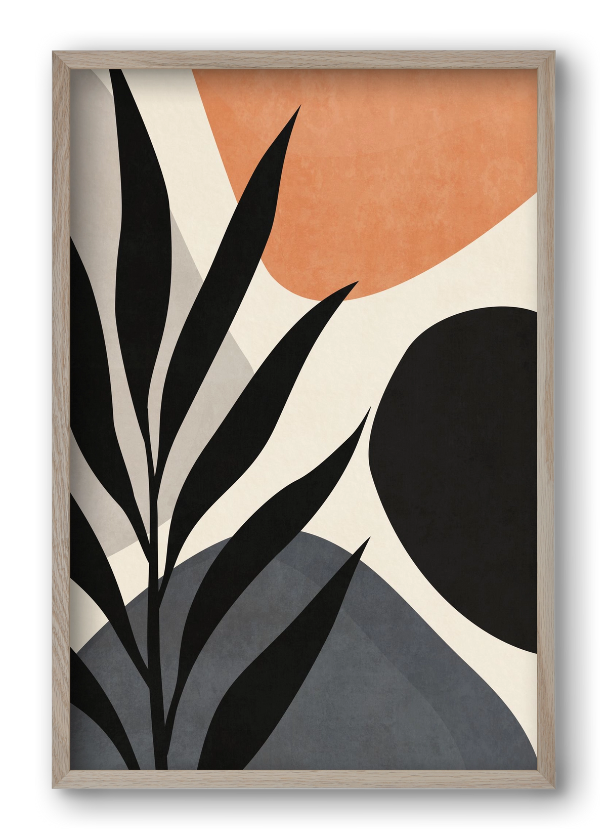 MINIMAL LEAF 03, 40x60 cm (40x60 cm), Tölgy keret