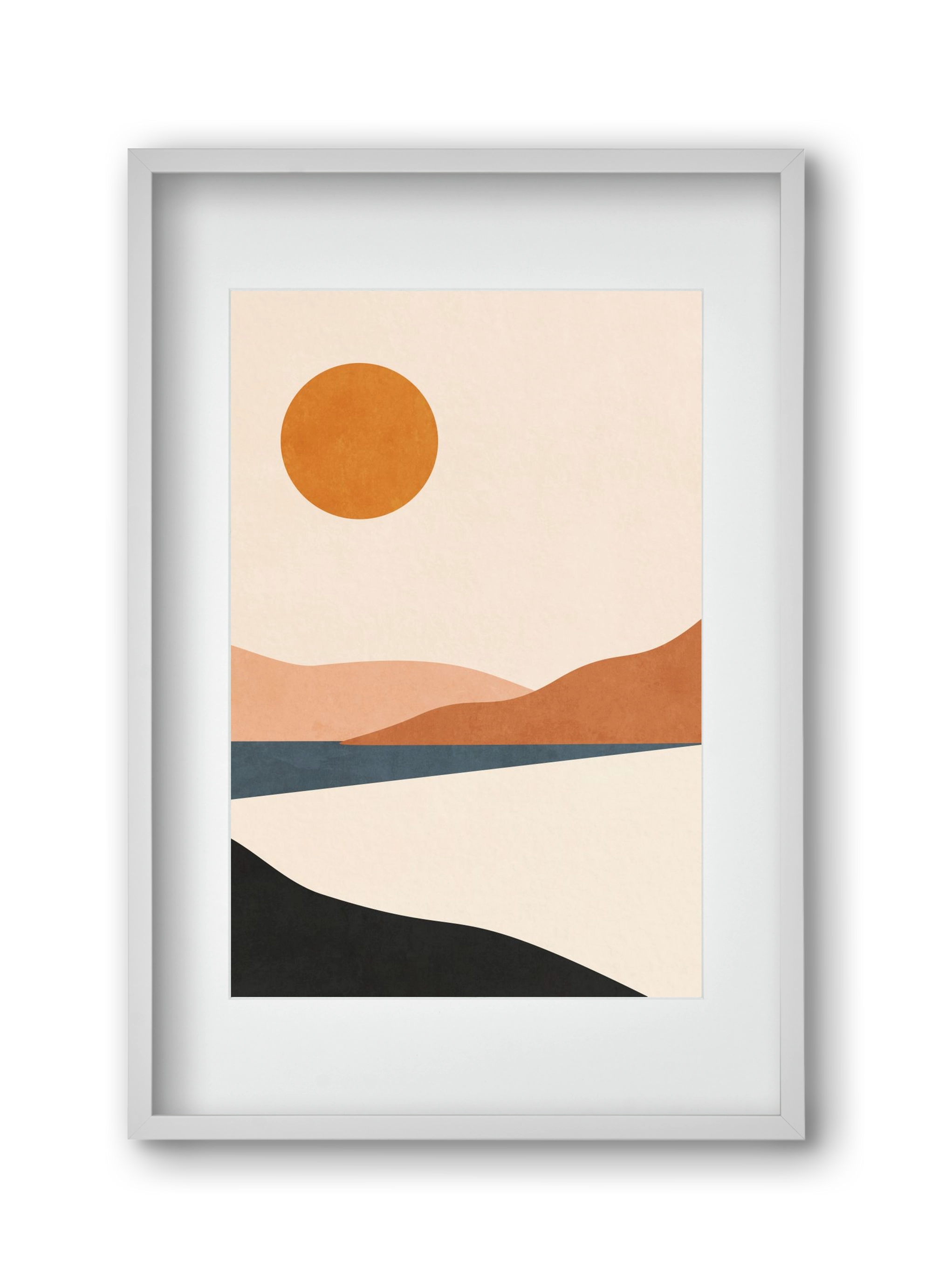 MINIMAL TROPICAL LANDSCAPE 02 , 30x45 cm (20x30 cm), Fehér keret, paszpartuval