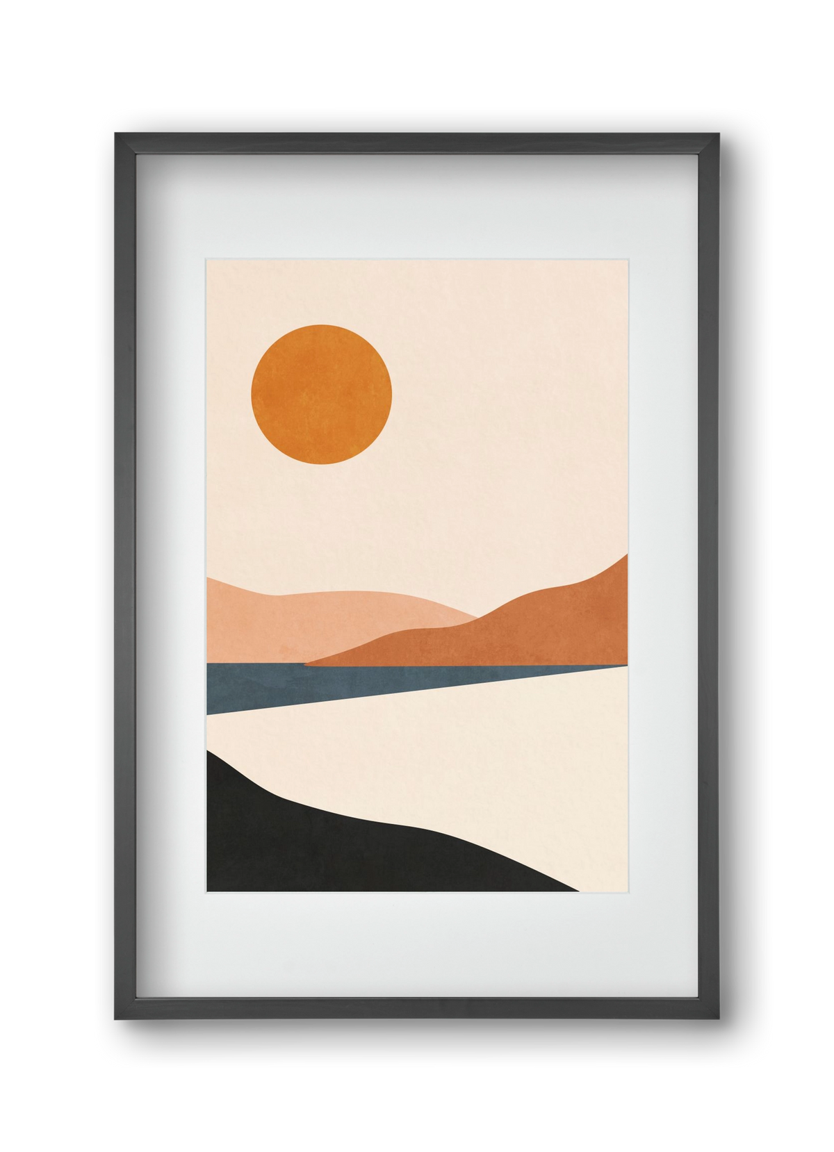 MINIMAL TROPICAL LANDSCAPE 02 , 30x45 cm (20x30 cm), Fekete keret, paszpartuval