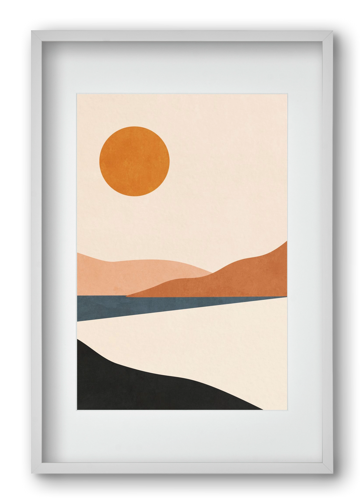 MINIMAL TROPICAL LANDSCAPE 02 , 40x60 cm (30x45 cm), Fehér keret, paszpartuval