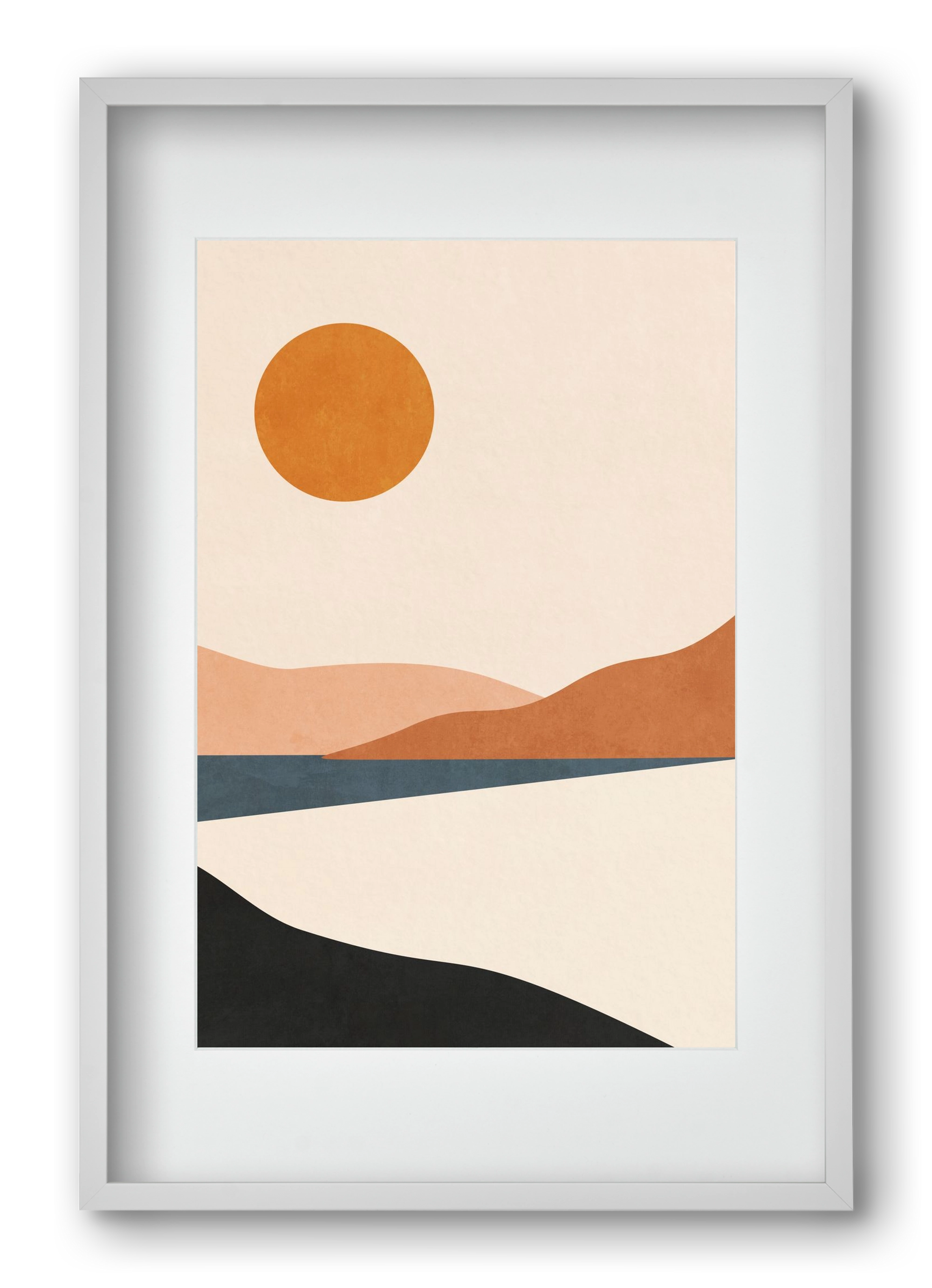 MINIMAL TROPICAL LANDSCAPE 02 , 40x60 cm (30x45 cm), Fehér keret, paszpartuval
