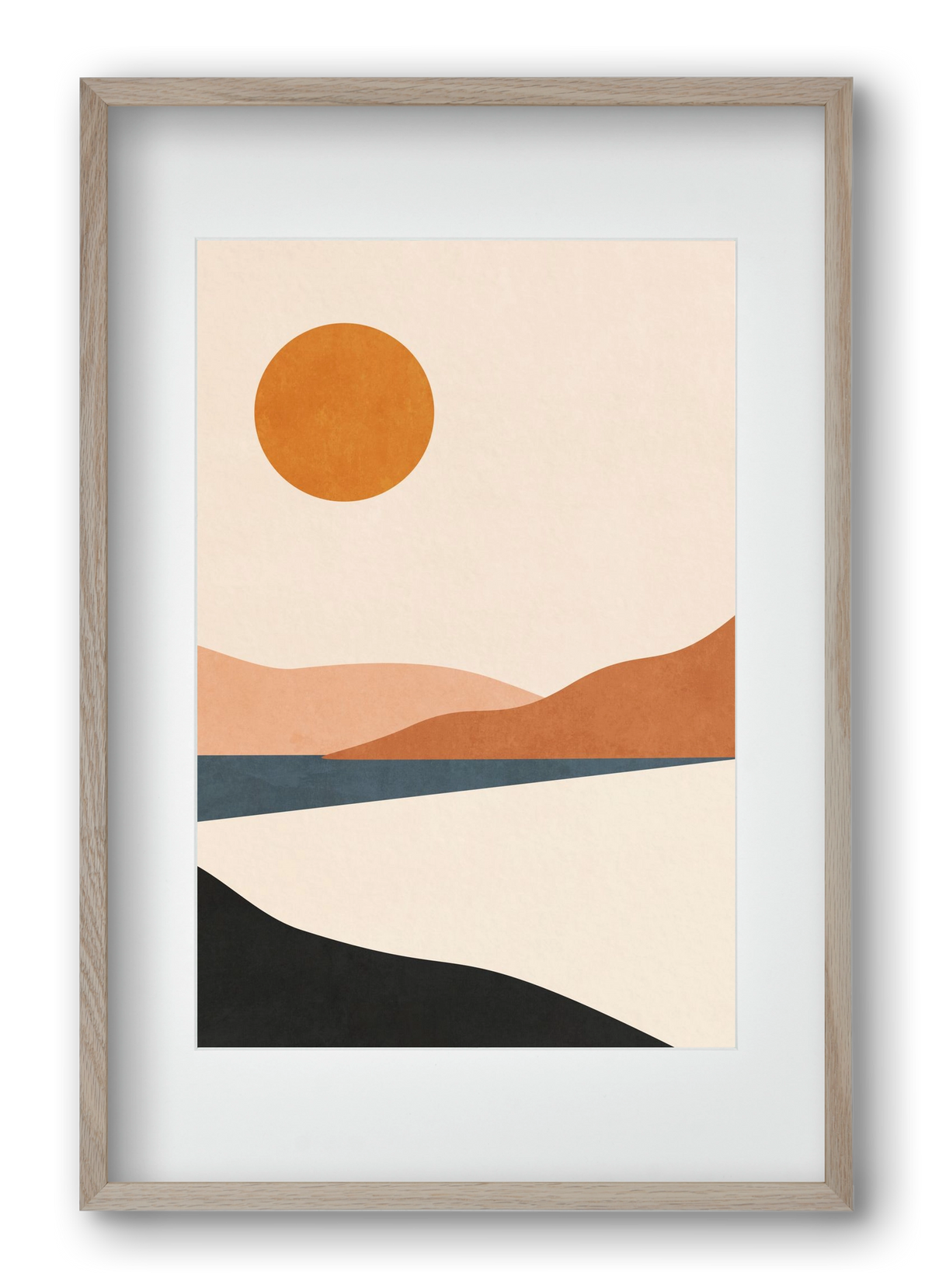 MINIMAL TROPICAL LANDSCAPE 02 , 40x60 cm (30x45 cm), Tölgy keret, paszpartuval