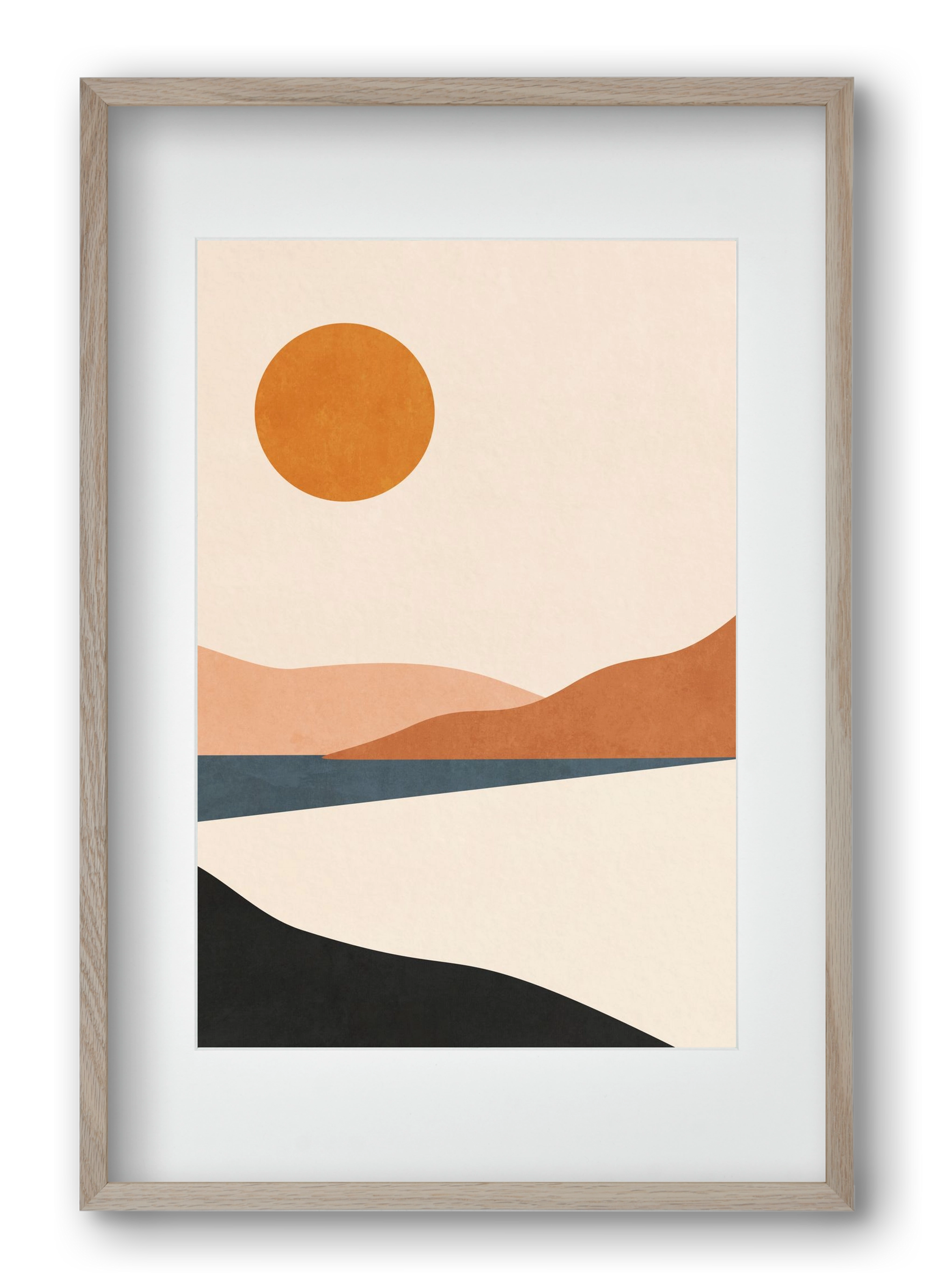 MINIMAL TROPICAL LANDSCAPE 02 , 40x60 cm (30x45 cm), Tölgy keret, paszpartuval