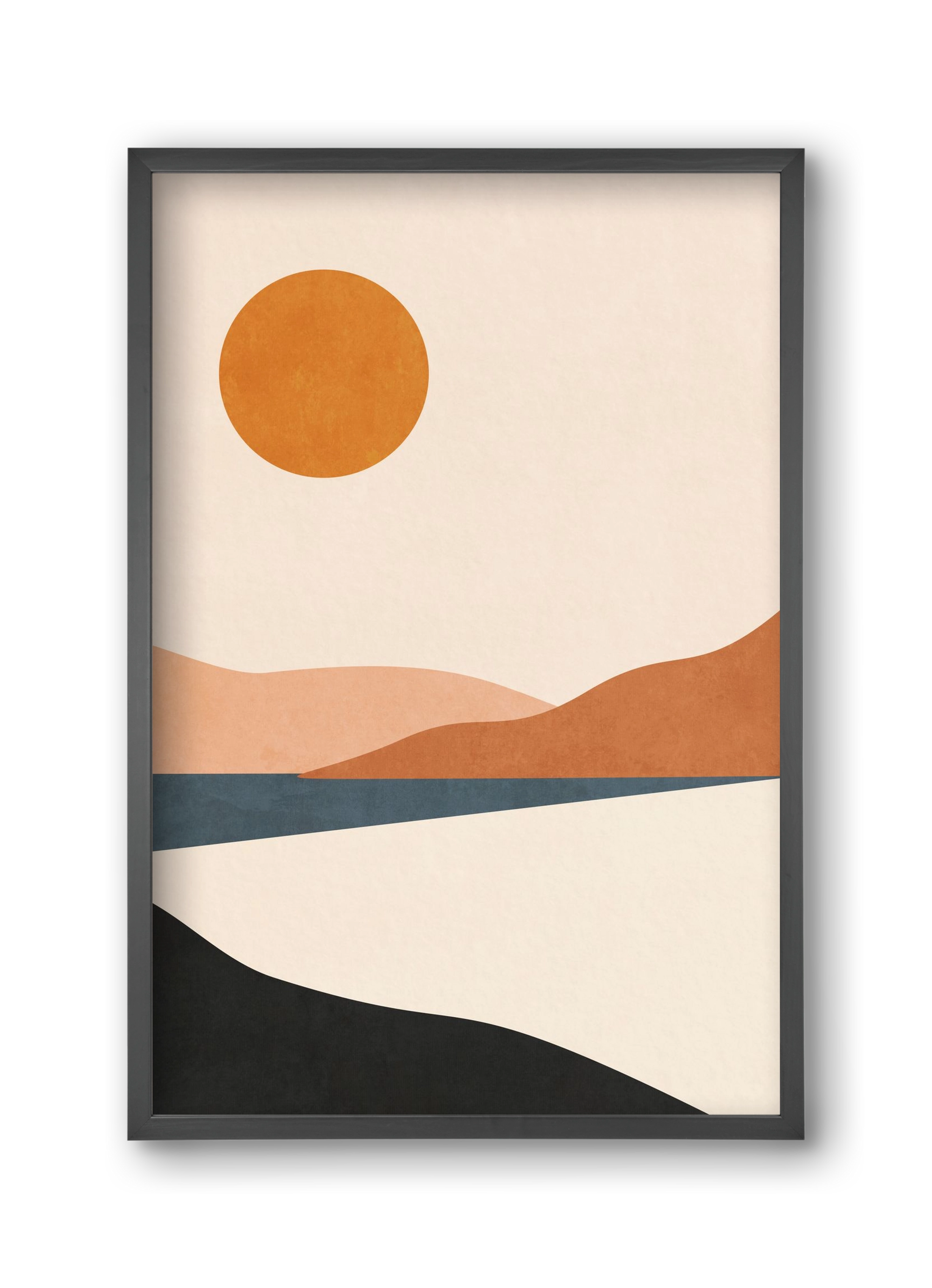 MINIMAL TROPICAL LANDSCAPE 02 , 30x45 cm (30x45 cm), Fekete keret