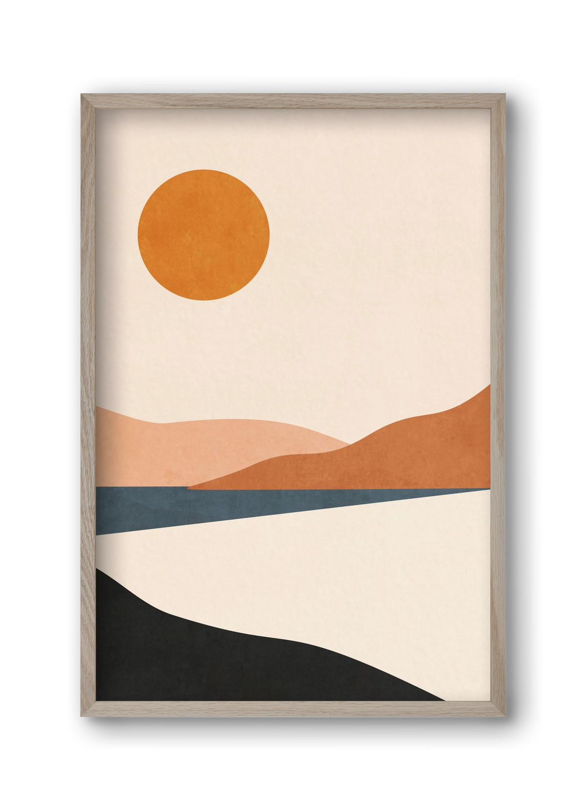 MINIMAL TROPICAL LANDSCAPE 02 , 30x45 cm (30x45 cm), Tölgy keret