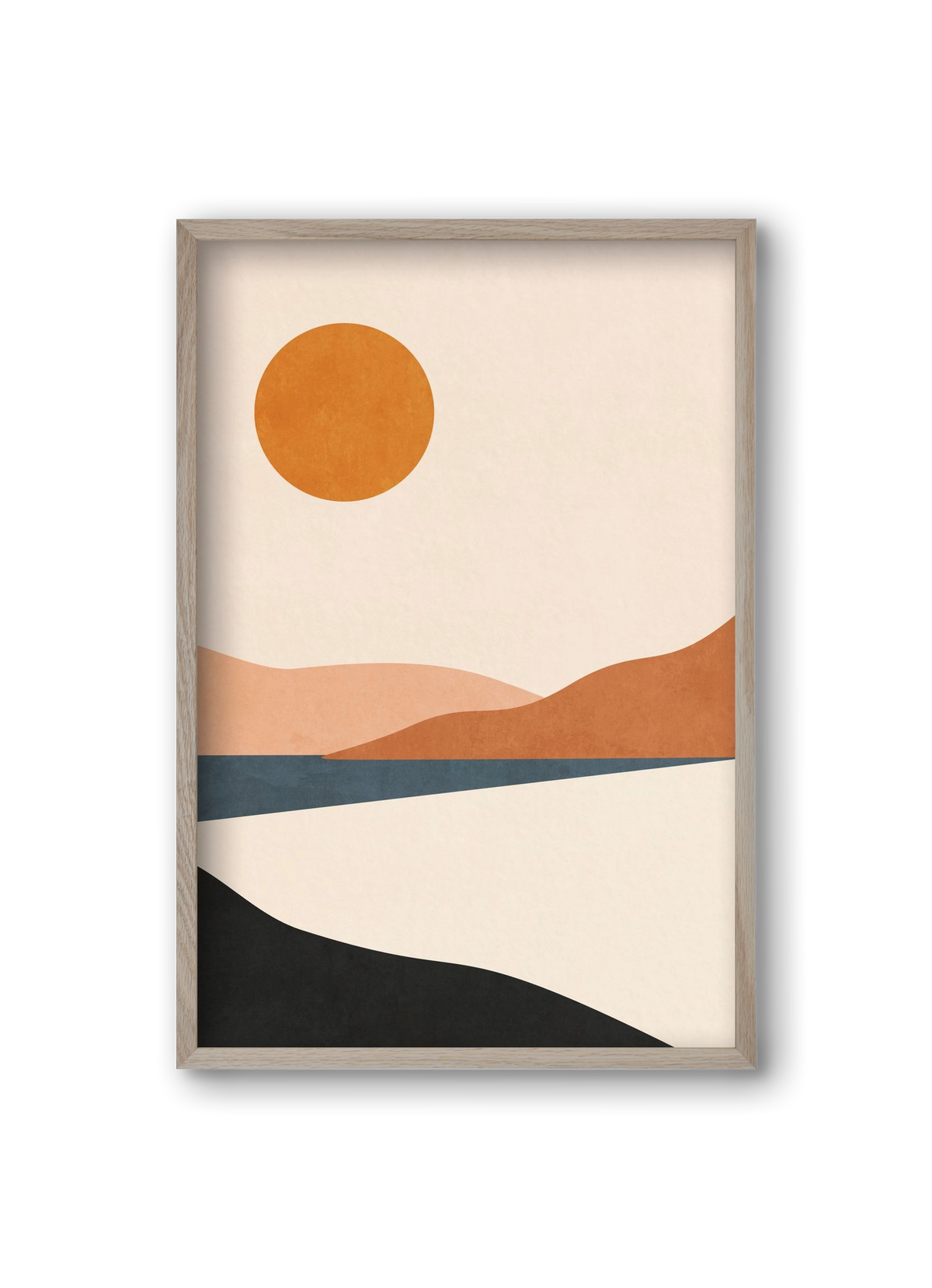 MINIMAL TROPICAL LANDSCAPE 02 , 20x30 cm (20x30 cm), Tölgy keret