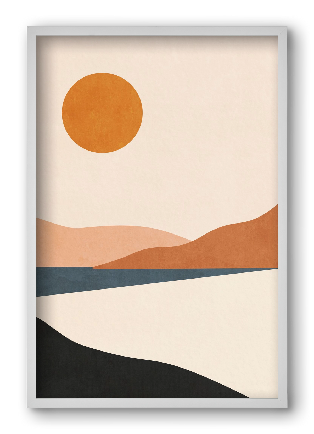 MINIMAL TROPICAL LANDSCAPE 02 , 40x60 cm (40x60 cm), Fehér keret