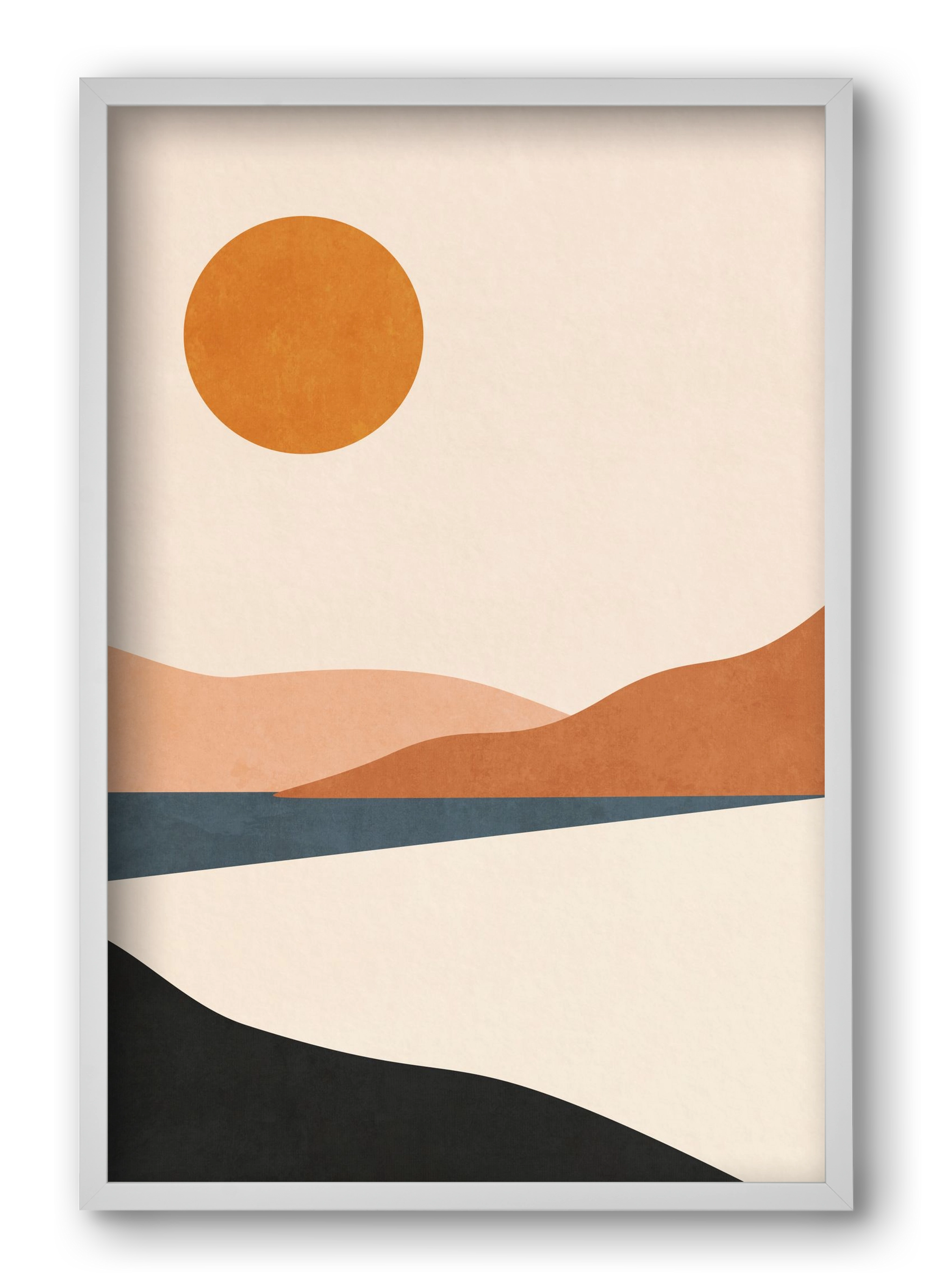 MINIMAL TROPICAL LANDSCAPE 02 , 40x60 cm (40x60 cm), Fehér keret