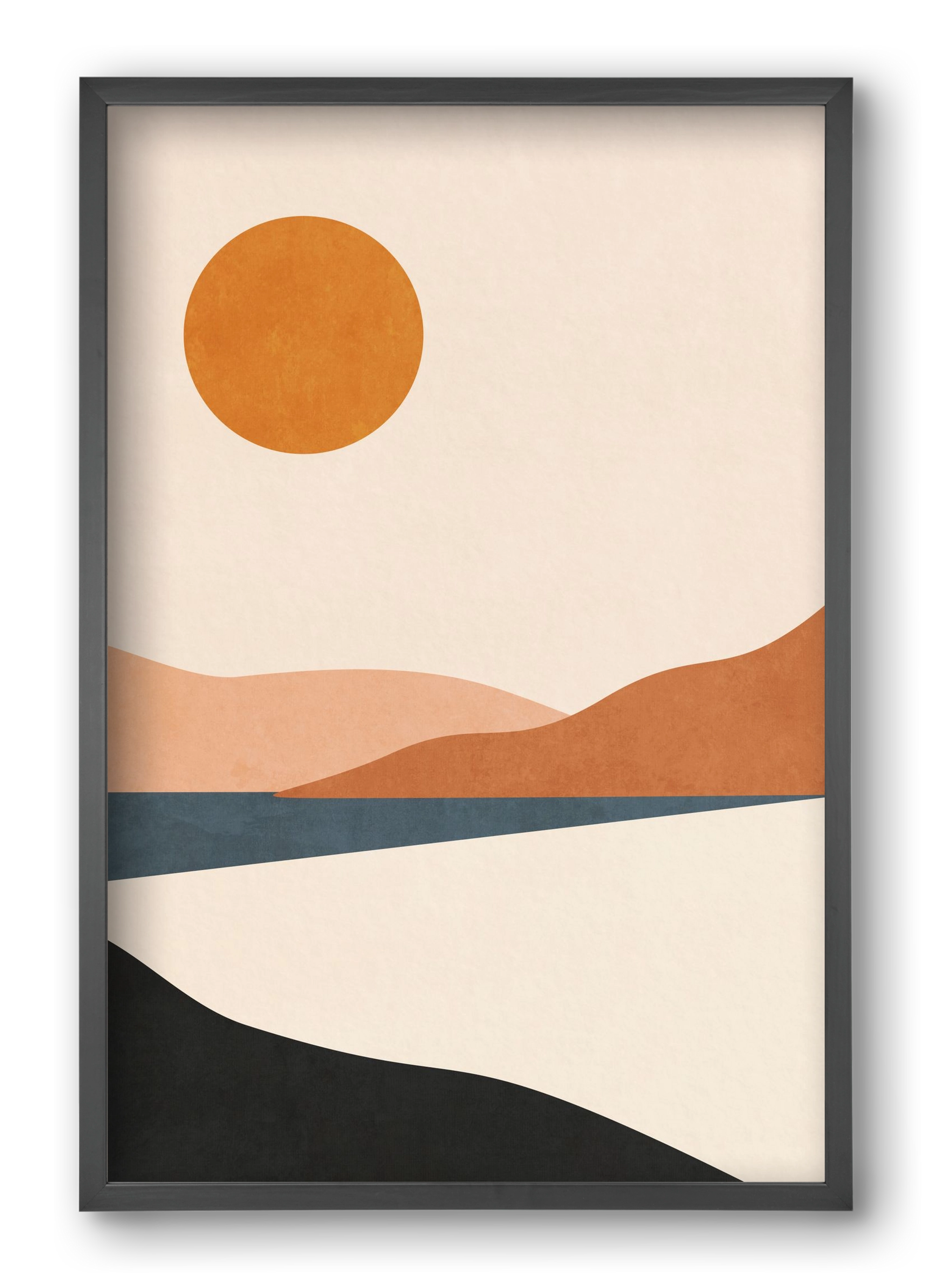 MINIMAL TROPICAL LANDSCAPE 02 , 40x60 cm (40x60 cm), Fekete keret
