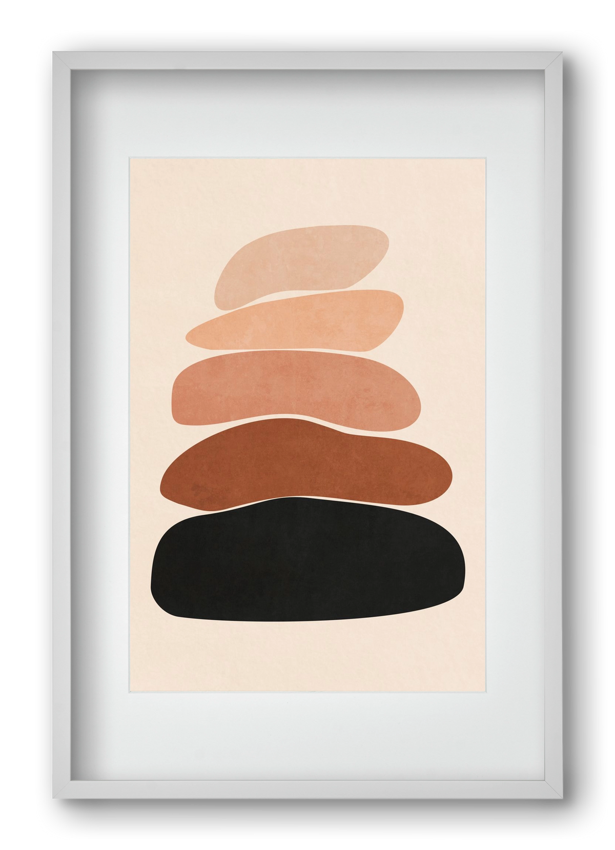 MINIMUM STONES 02 , 40x60 cm (30x45 cm), Fehér keret, paszpartuval