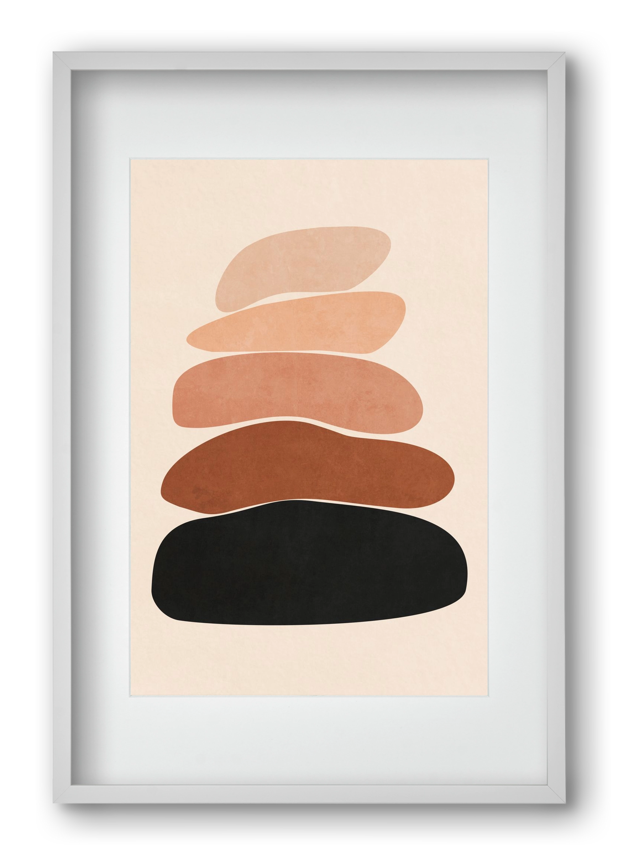 MINIMUM STONES 02 , 40x60 cm (30x45 cm), Fehér keret, paszpartuval