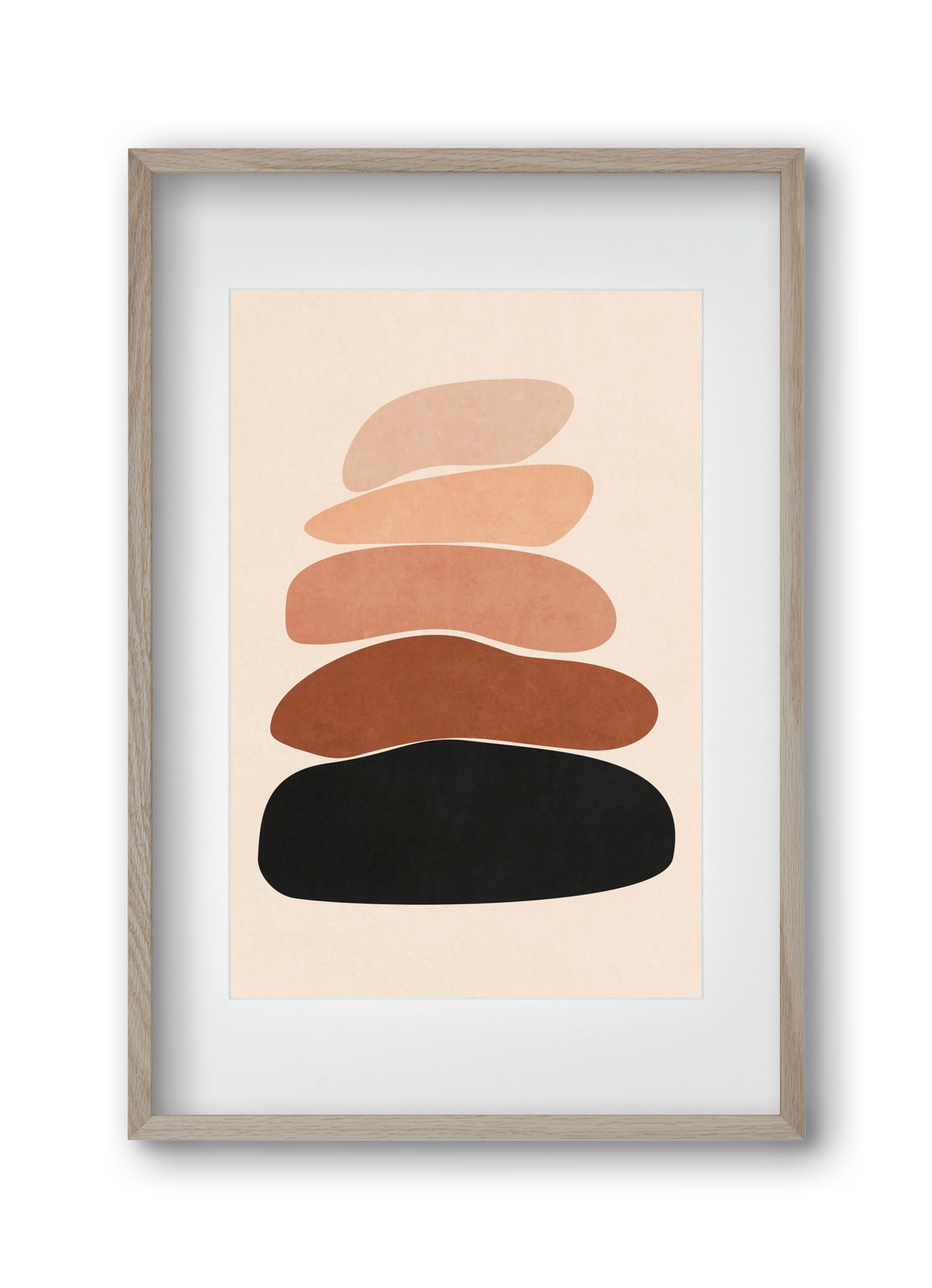 MINIMUM STONES 02 , 30x45 cm (20x30 cm), Tölgy keret, paszpartuval