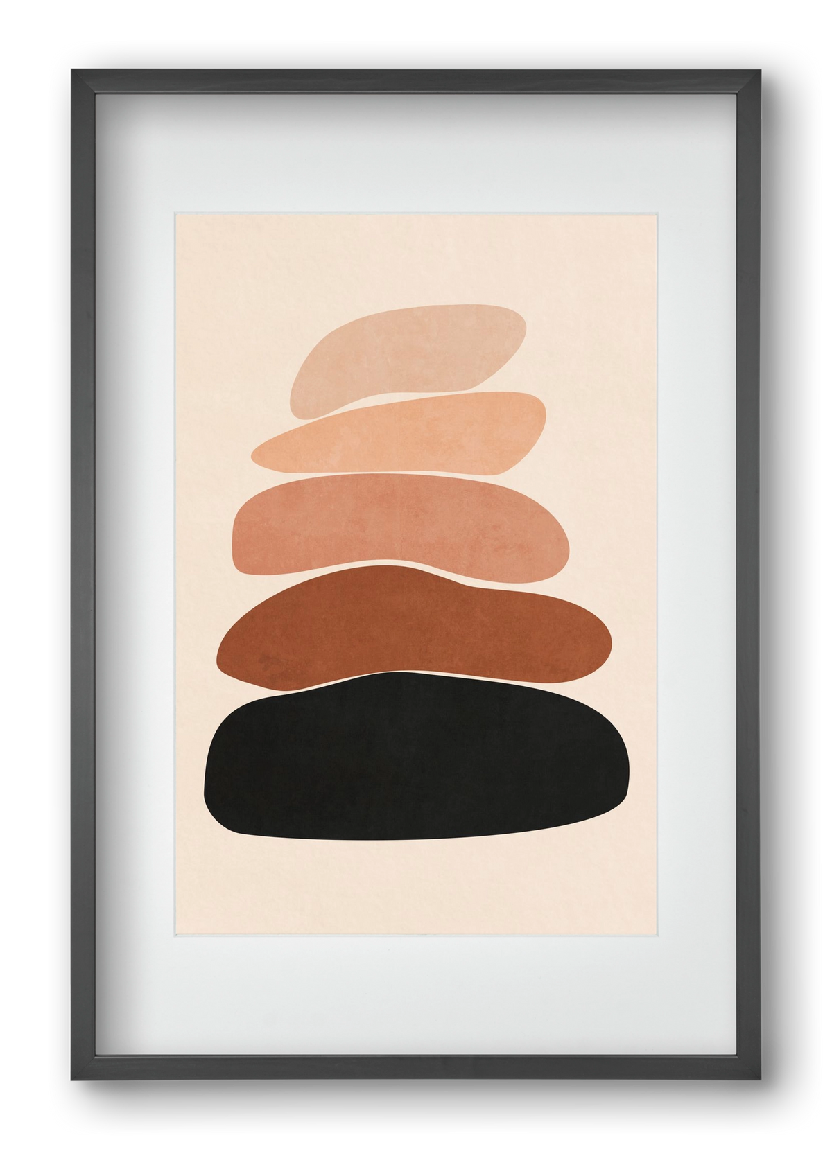 MINIMUM STONES 02 , 40x60 cm (30x45 cm), Fekete keret, paszpartuval