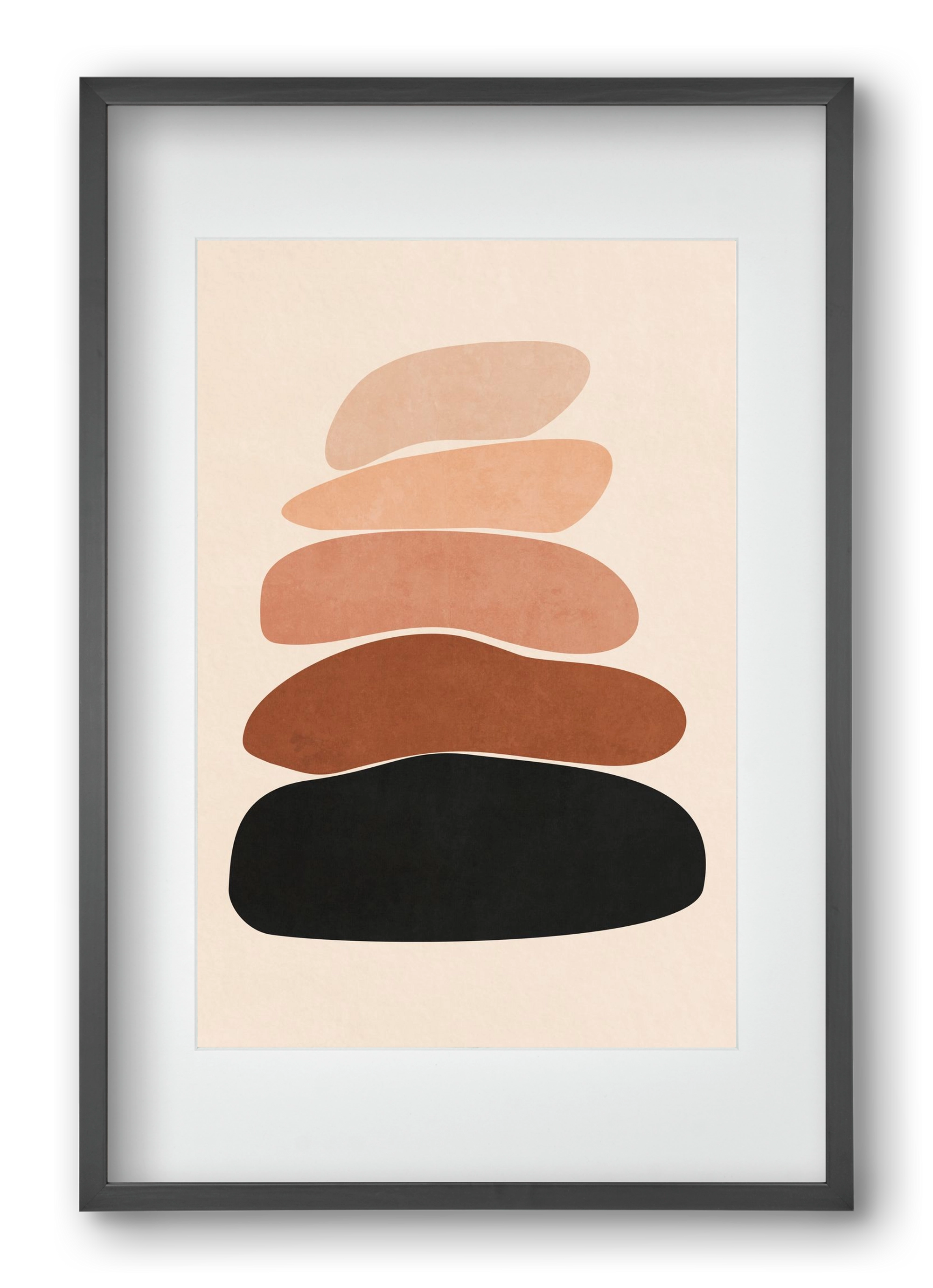 MINIMUM STONES 02 , 40x60 cm (30x45 cm), Fekete keret, paszpartuval