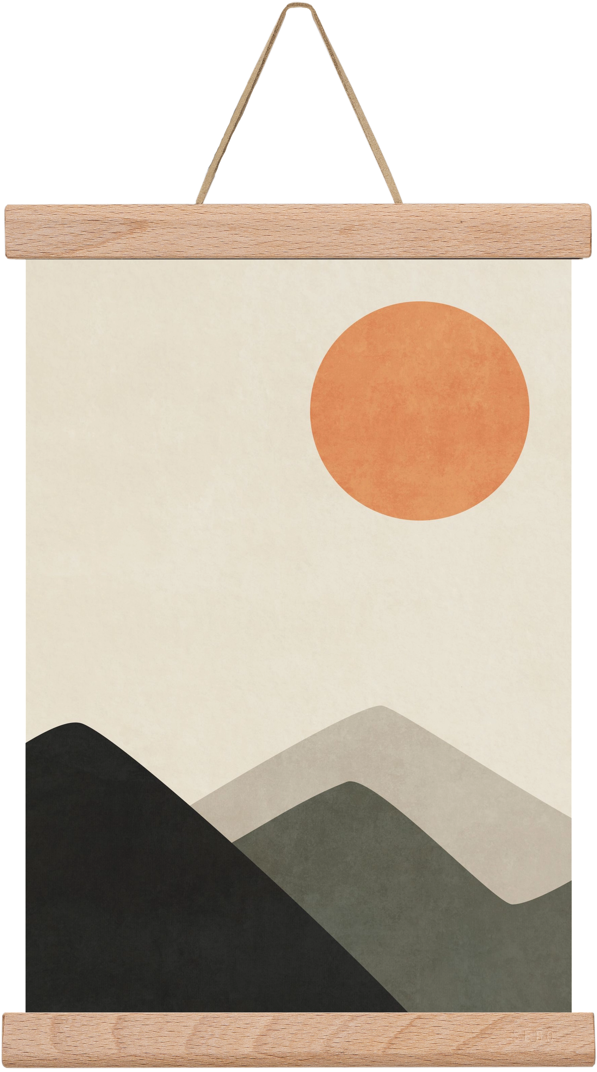 MINIMAL LANDSCAPE 02 , 20x30 cm (20x30 cm), Tölgy akasztó