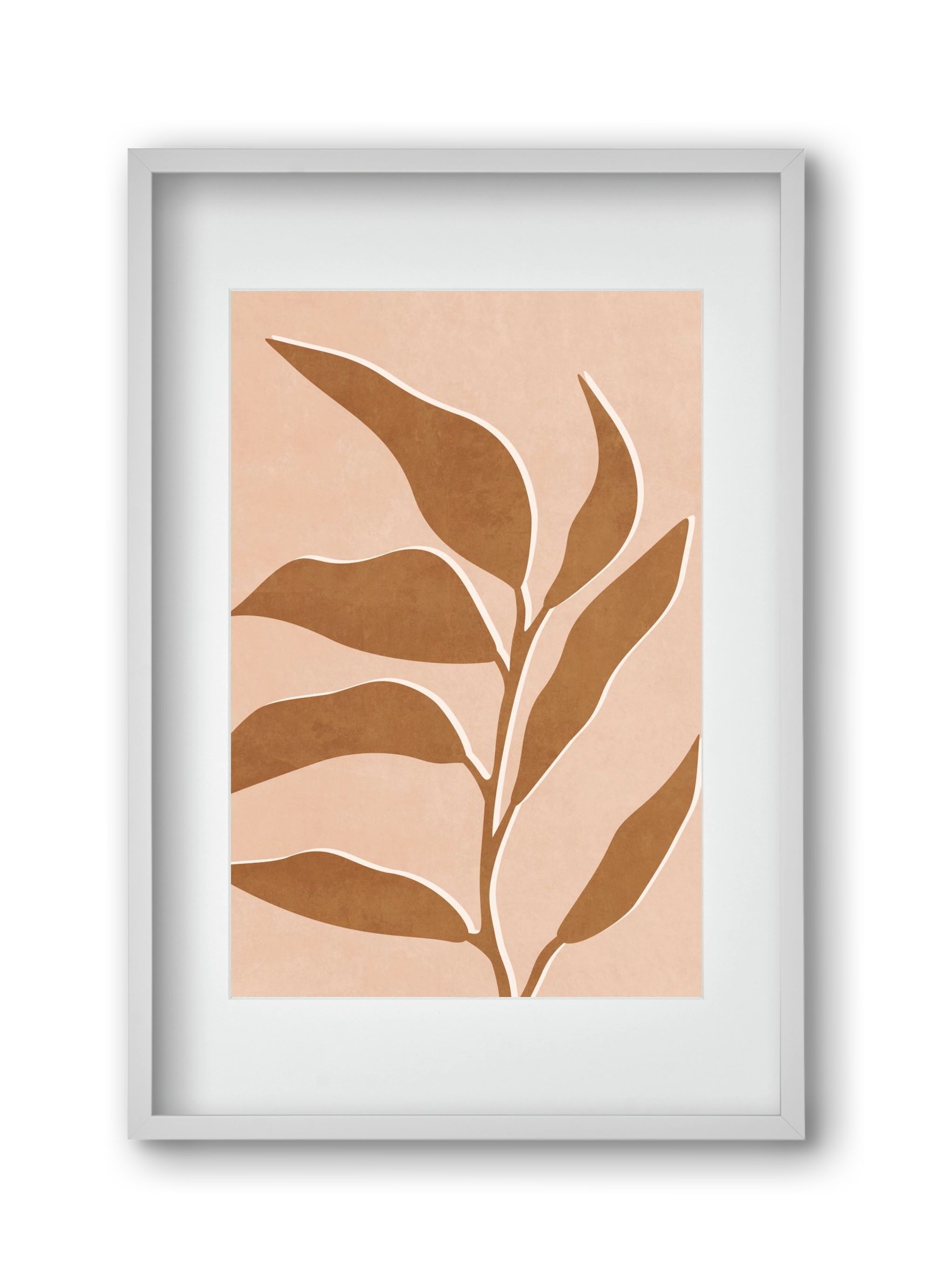 MINIMUM LEAF 01 , 30x45 cm (20x30 cm), Fehér keret, paszpartuval