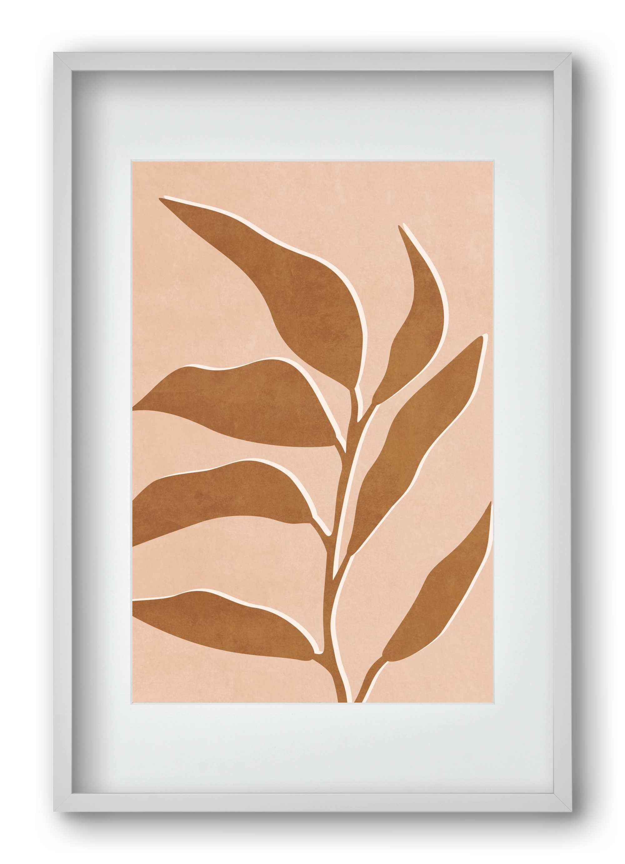 MINIMUM LEAF 01 , 40x60 cm (30x45 cm), Fehér keret, paszpartuval