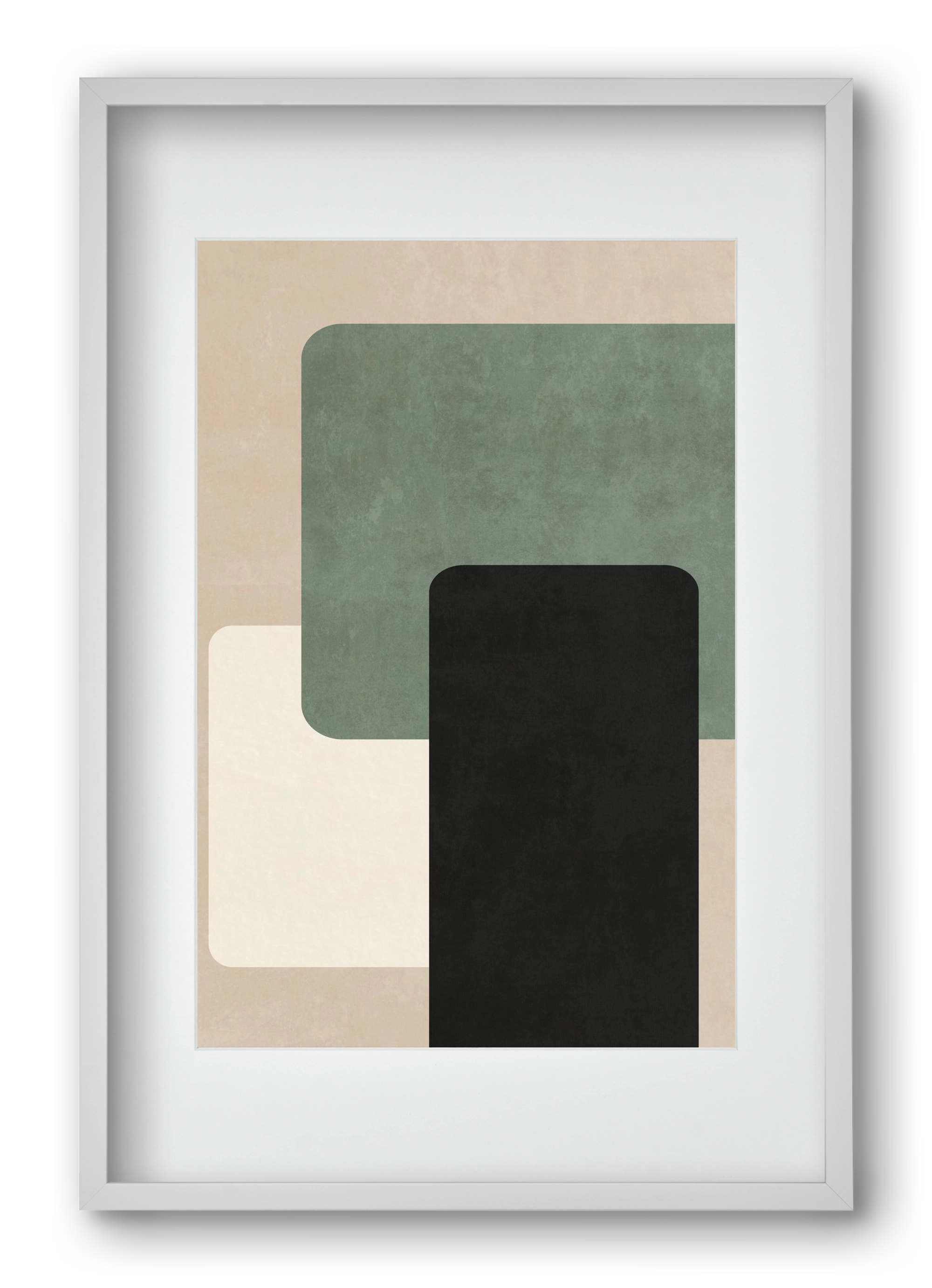 MINIMUM GEOMETRIES 03, 40x60 cm (30x45 cm), Fehér keret, paszpartuval