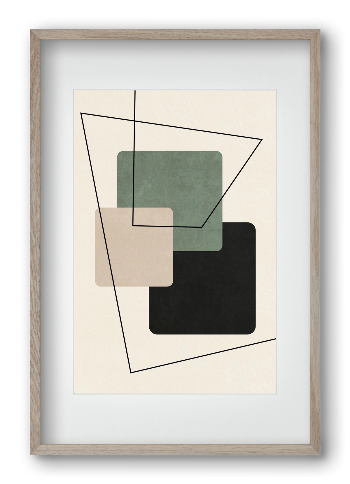 MINIMUM GEOMETRIES 01, 40x60 cm (30x45 cm), Tölgy keret, paszpartuval