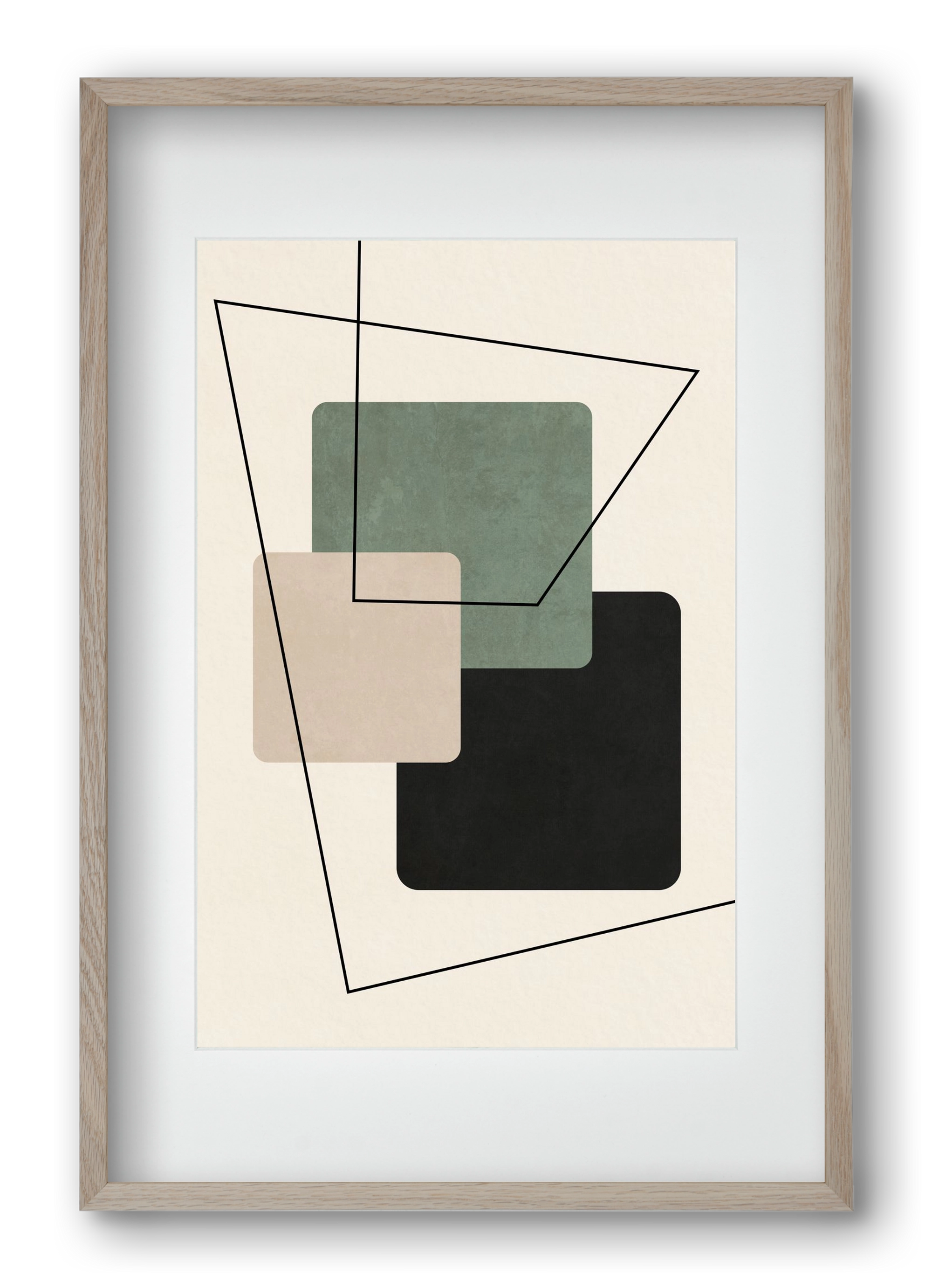 MINIMUM GEOMETRIES 01, 40x60 cm (30x45 cm), Tölgy keret, paszpartuval