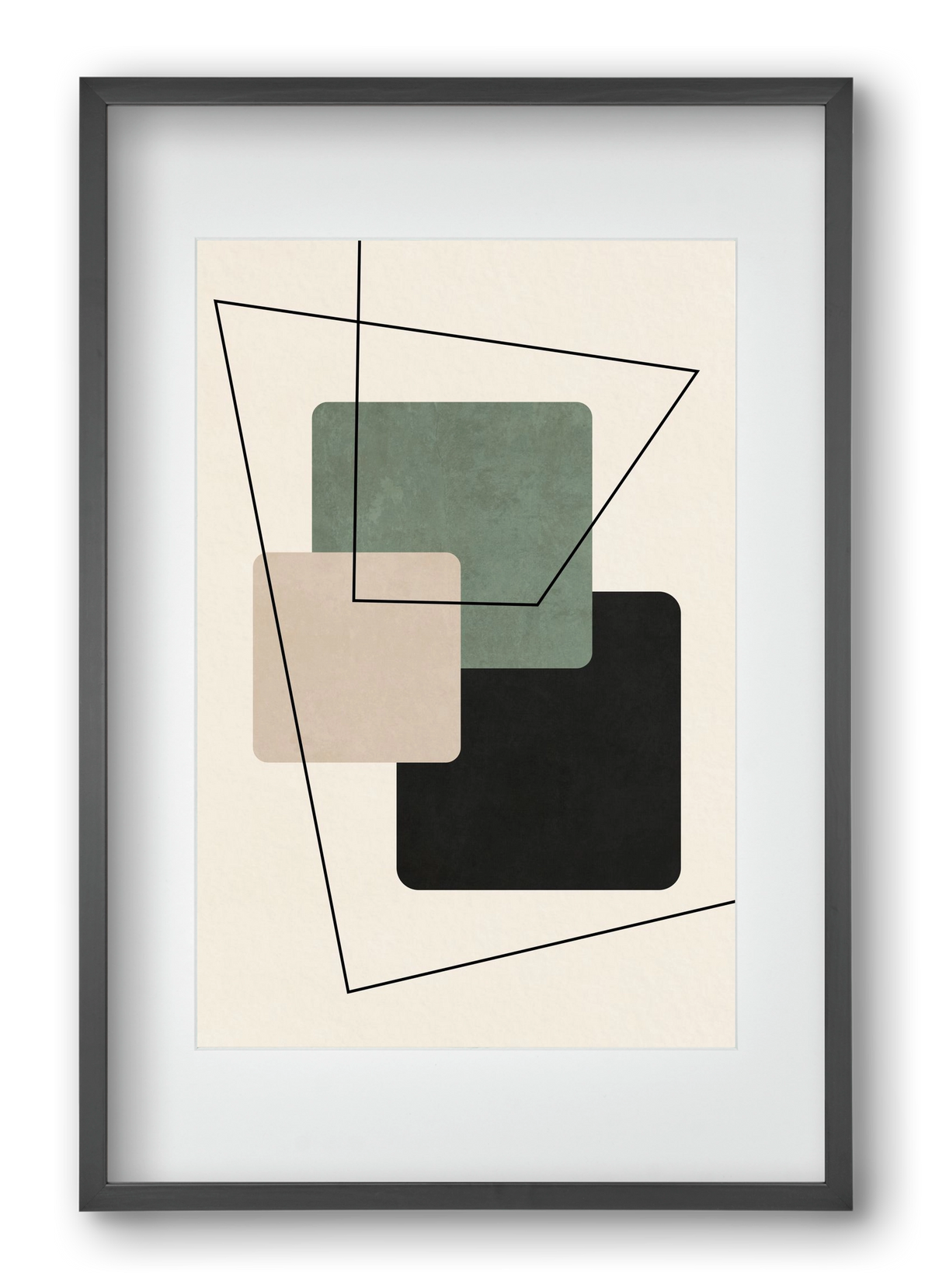 MINIMUM GEOMETRIES 01, 40x60 cm (30x45 cm), Fekete keret, paszpartuval