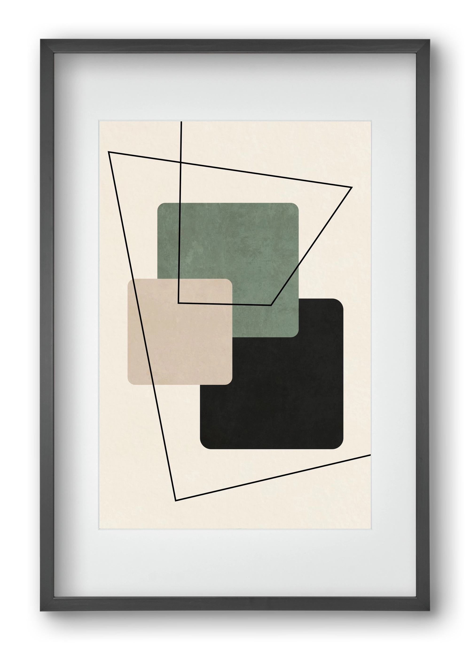 MINIMUM GEOMETRIES 01, 40x60 cm (30x45 cm), Fekete keret, paszpartuval