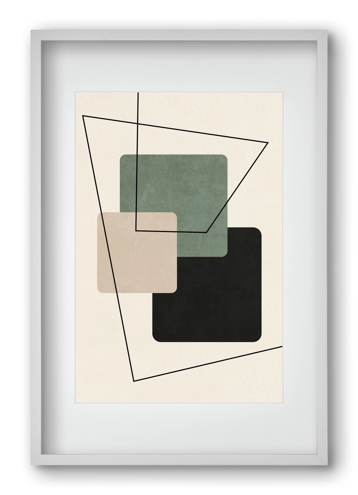 MINIMUM GEOMETRIES 01, 40x60 cm (30x45 cm), Fehér keret, paszpartuval