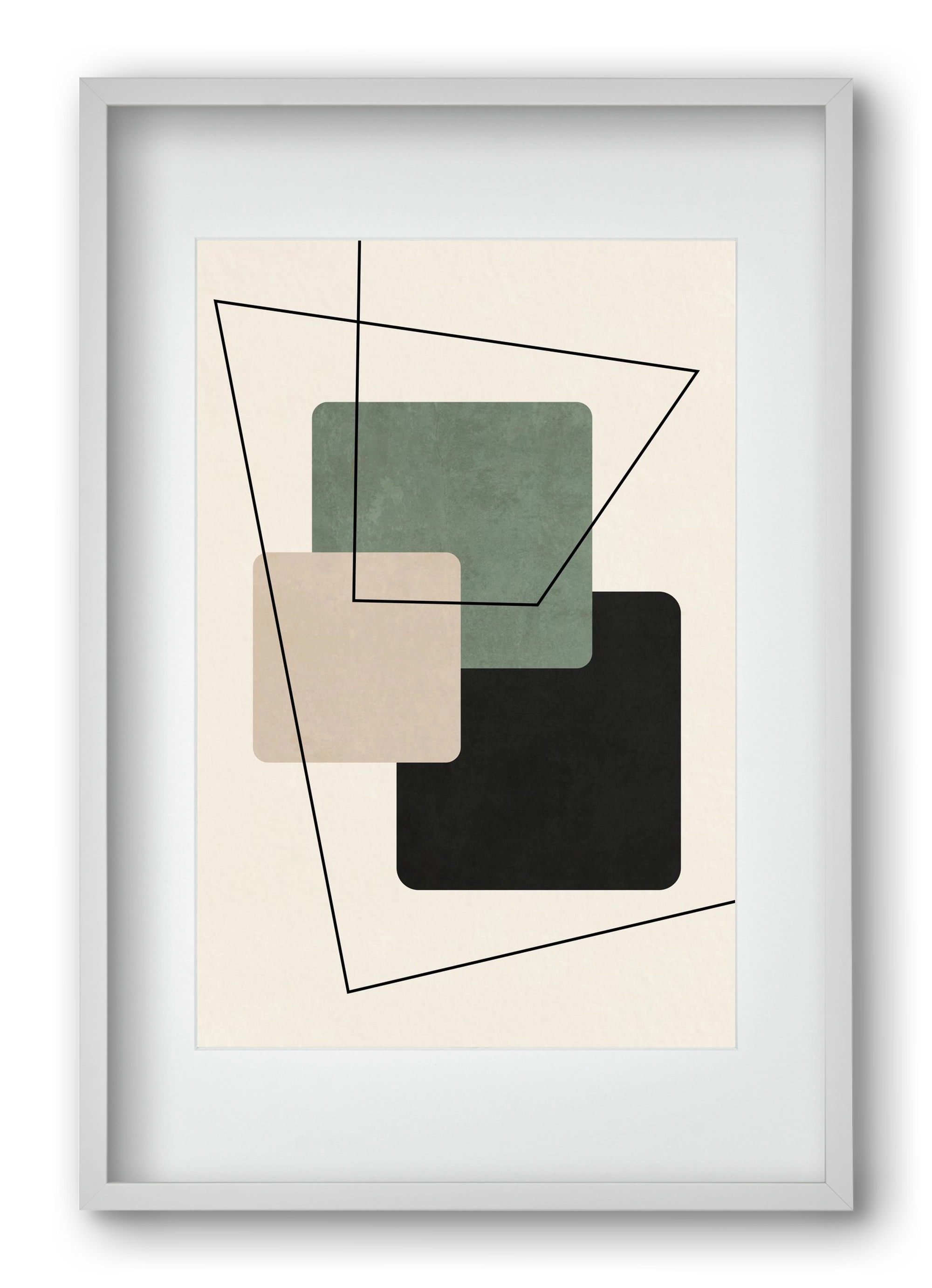 MINIMUM GEOMETRIES 01, 40x60 cm (30x45 cm), Fehér keret, paszpartuval