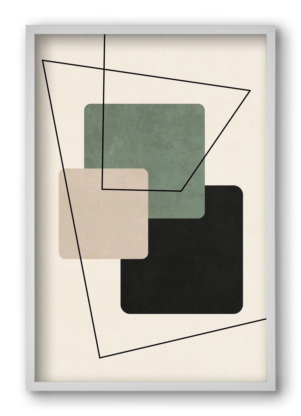 MINIMUM GEOMETRIES 01, 40x60 cm (40x60 cm), Fehér keret