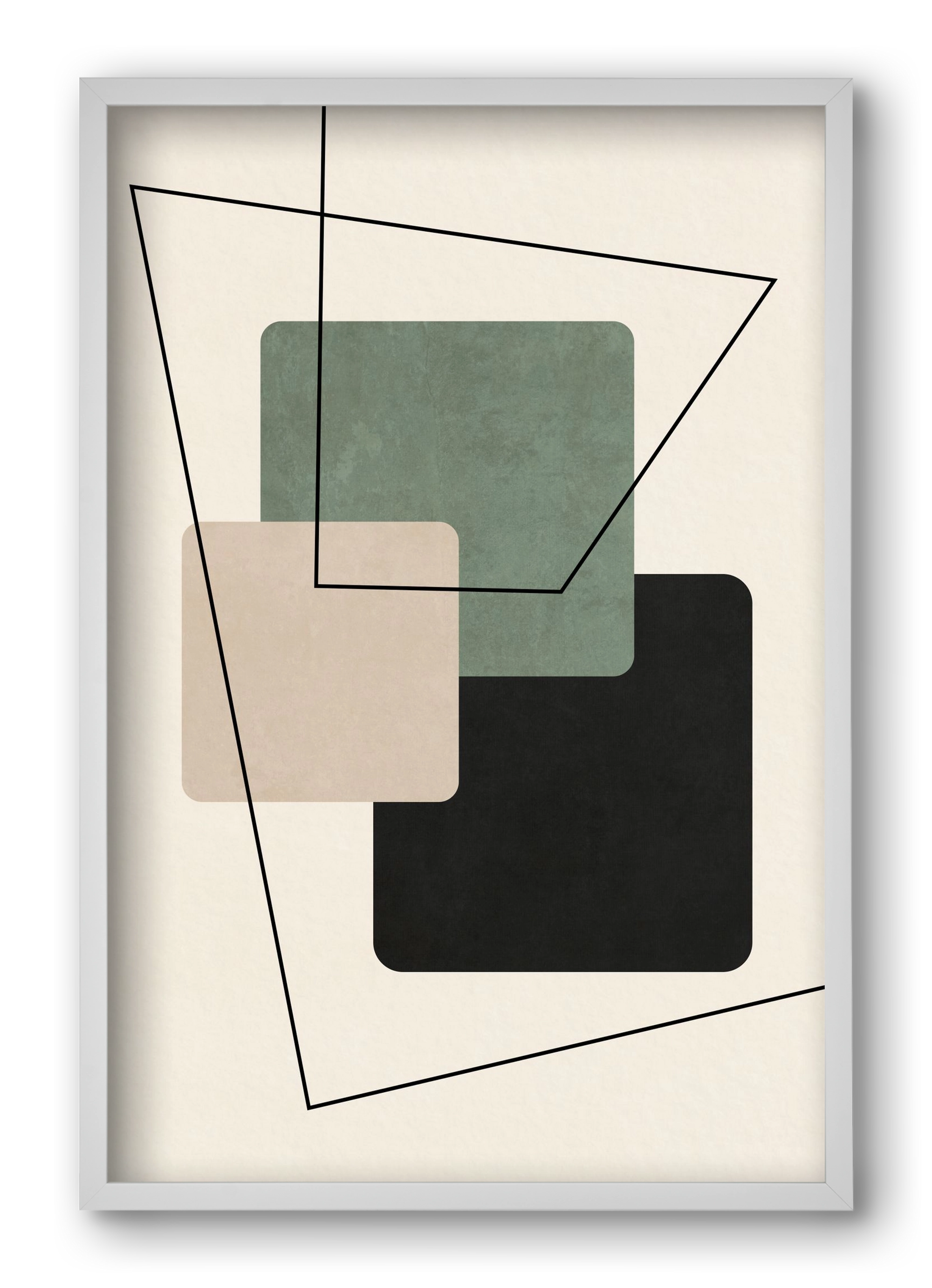 MINIMUM GEOMETRIES 01, 40x60 cm (40x60 cm), Fehér keret