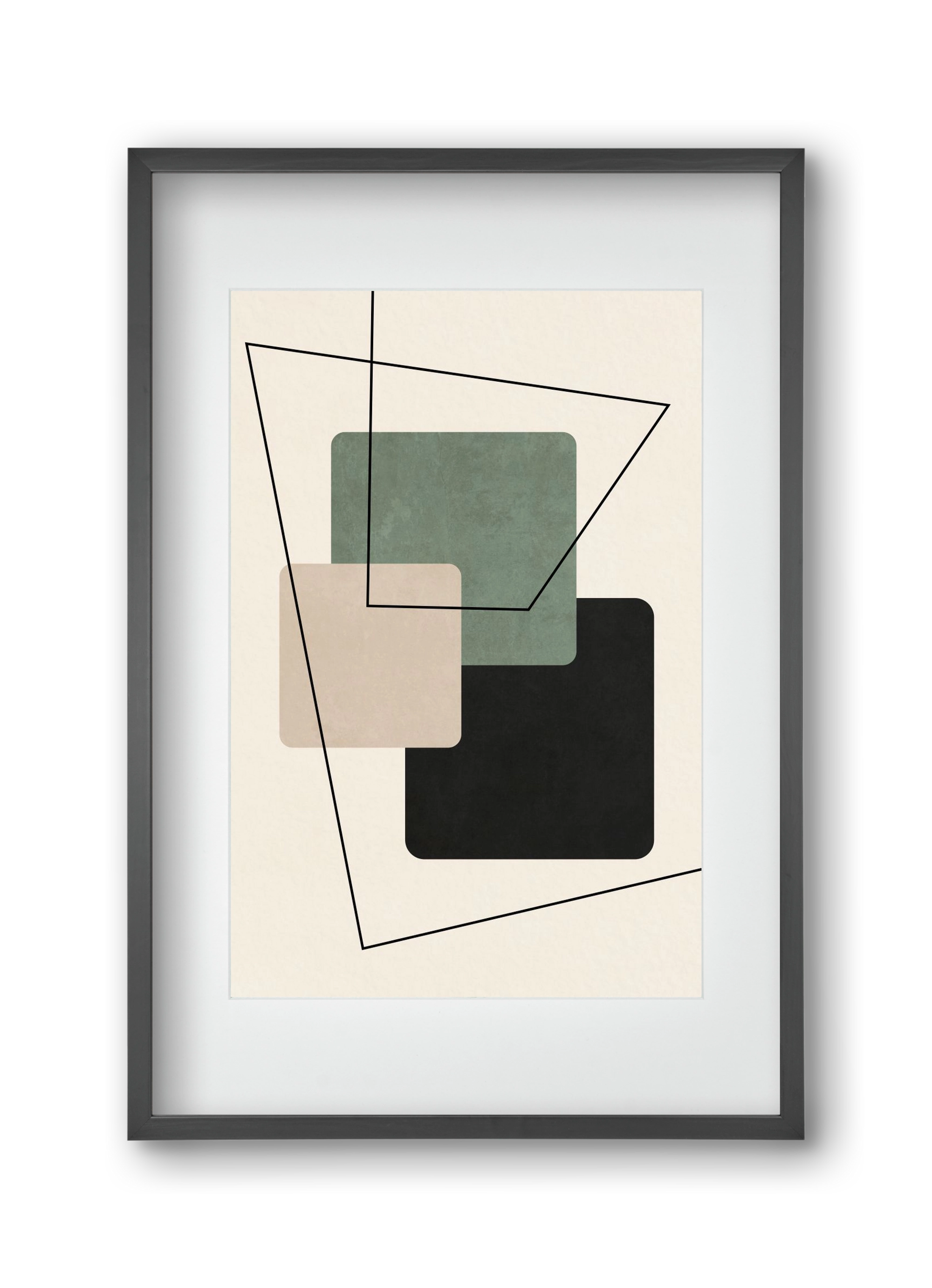 MINIMUM GEOMETRIES 01, 30x45 cm (20x30 cm), Fekete keret, paszpartuval