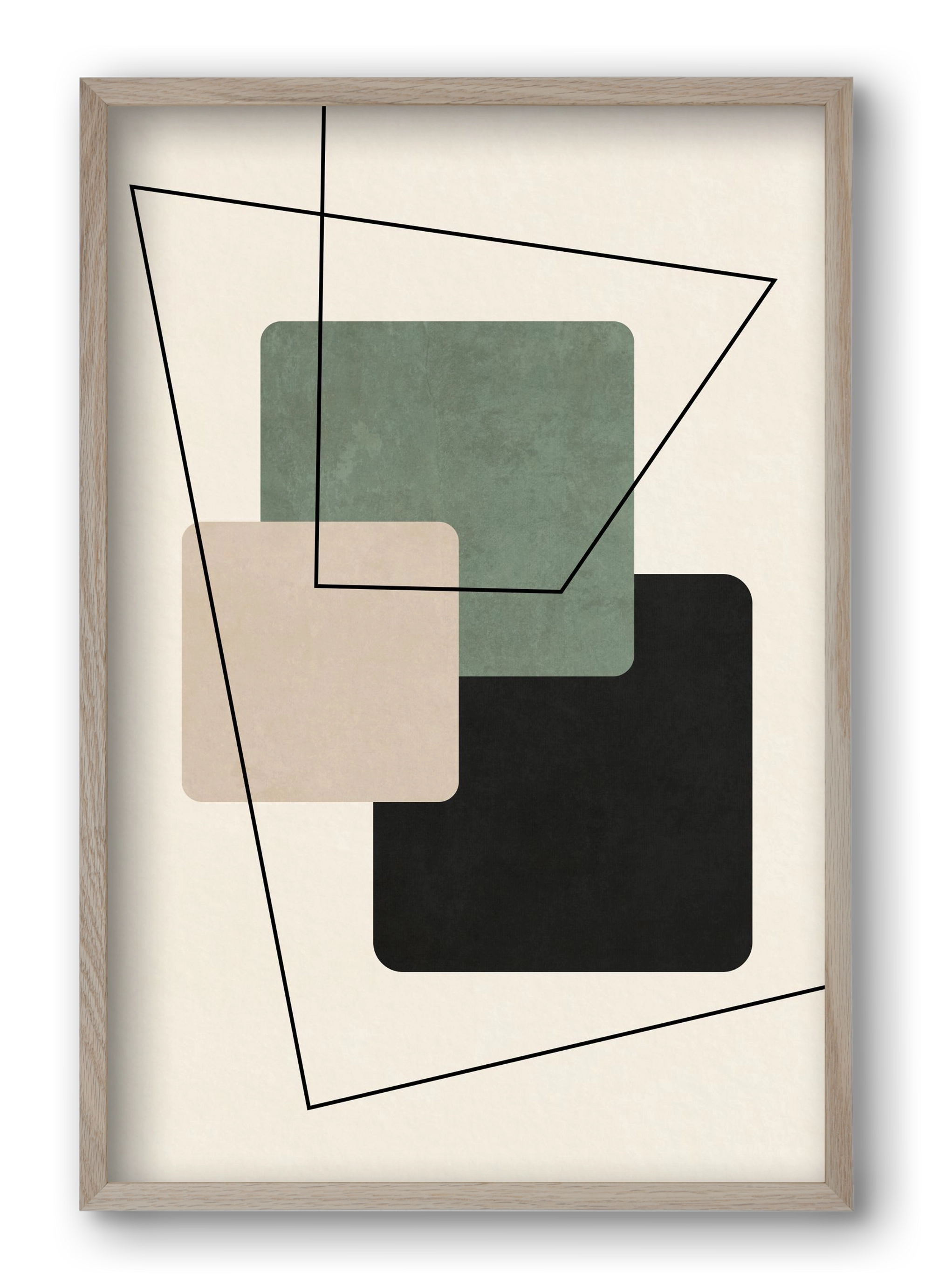 MINIMUM GEOMETRIES 01, 40x60 cm (40x60 cm), Tölgy keret