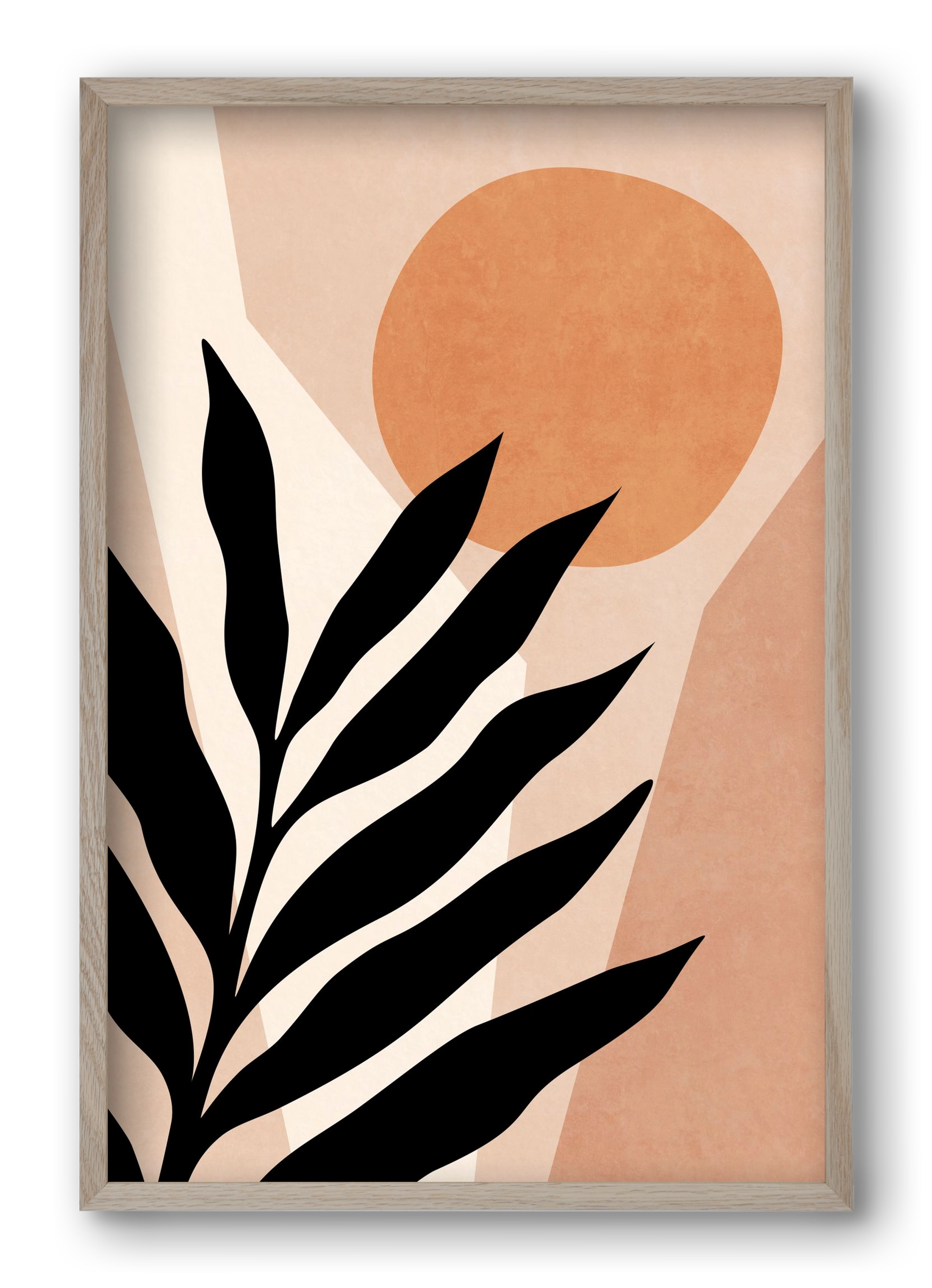 MINIMAL TROPICAL LEAF 01, 40x60 cm (40x60 cm), Tölgy keret