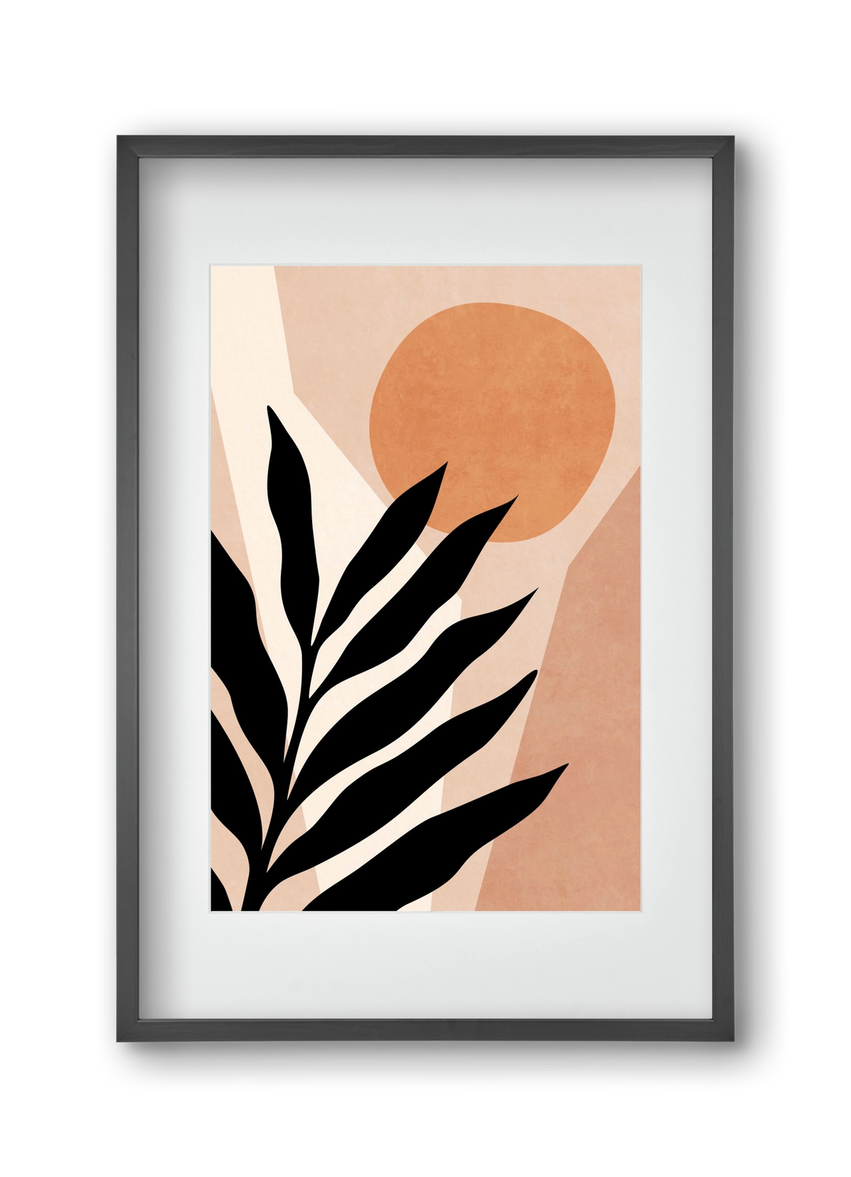 MINIMAL TROPICAL LEAF 01, 30x45 cm (20x30 cm), Fekete keret, paszpartuval