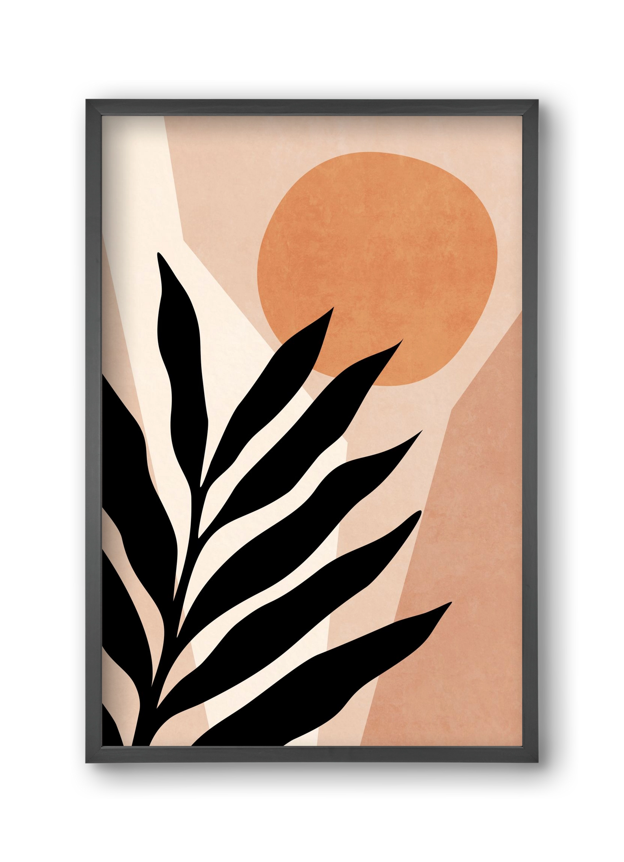 MINIMAL TROPICAL LEAF 01, 30x45 cm (30x45 cm), Fekete keret