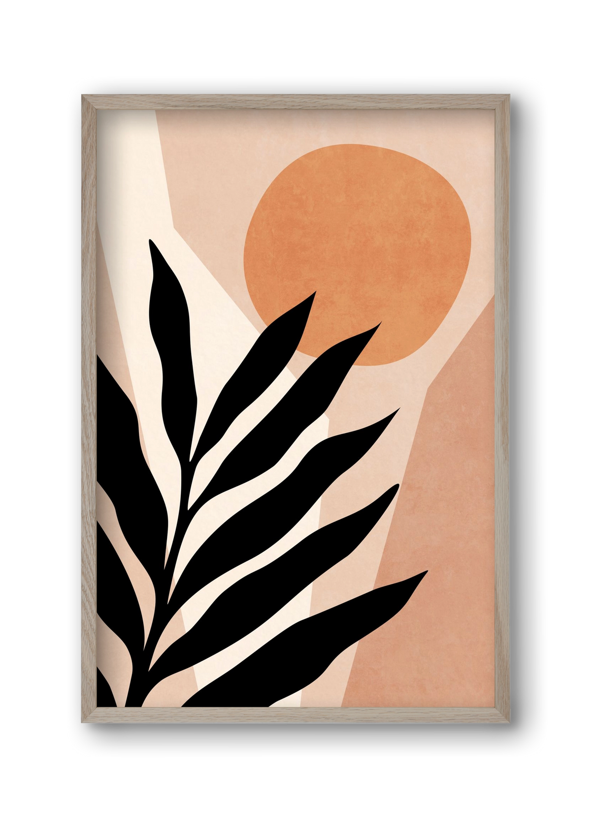 MINIMAL TROPICAL LEAF 01, 30x45 cm (30x45 cm), Tölgy keret