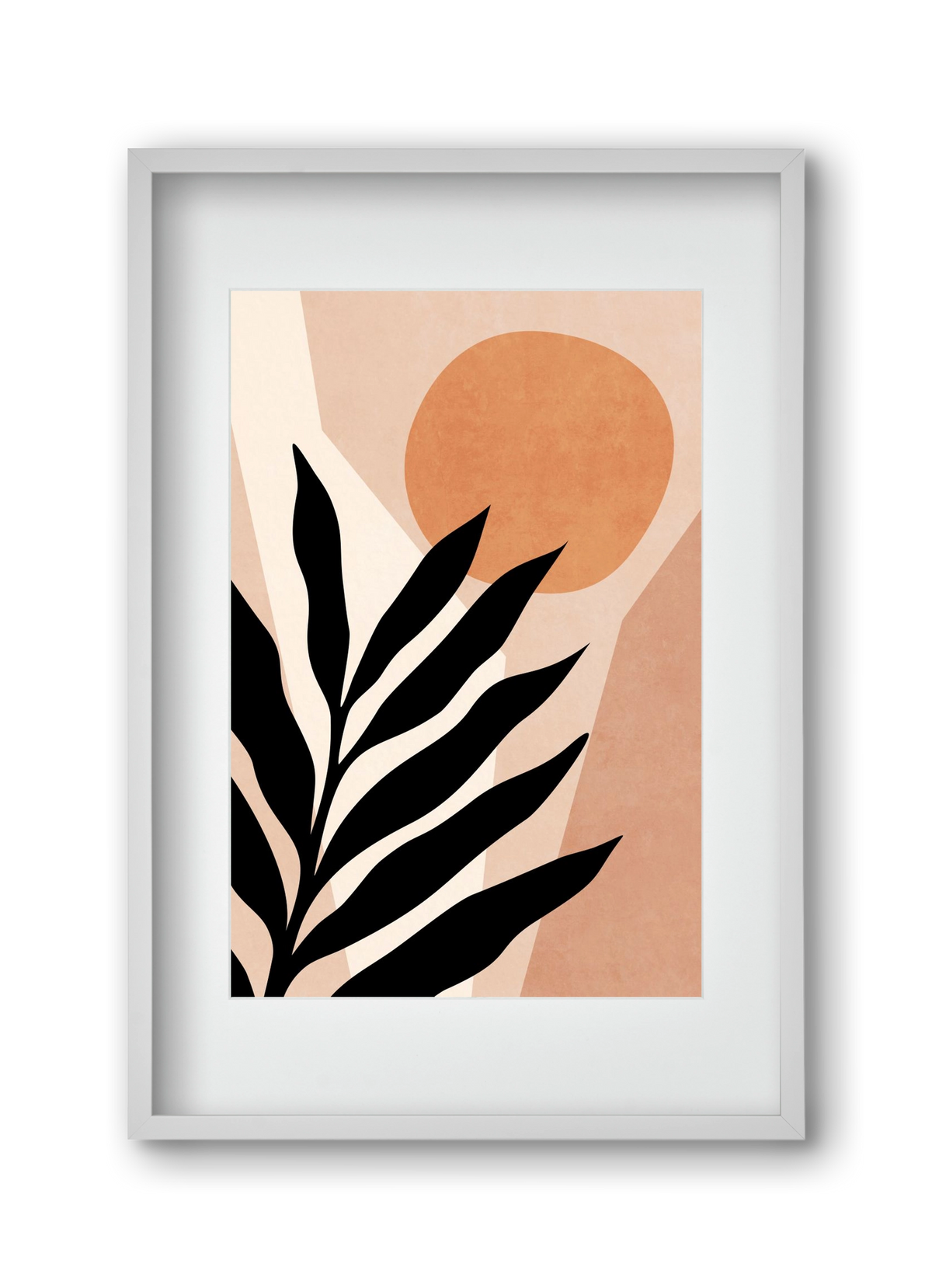 MINIMAL TROPICAL LEAF 01, 30x45 cm (20x30 cm), Fehér keret, paszpartuval