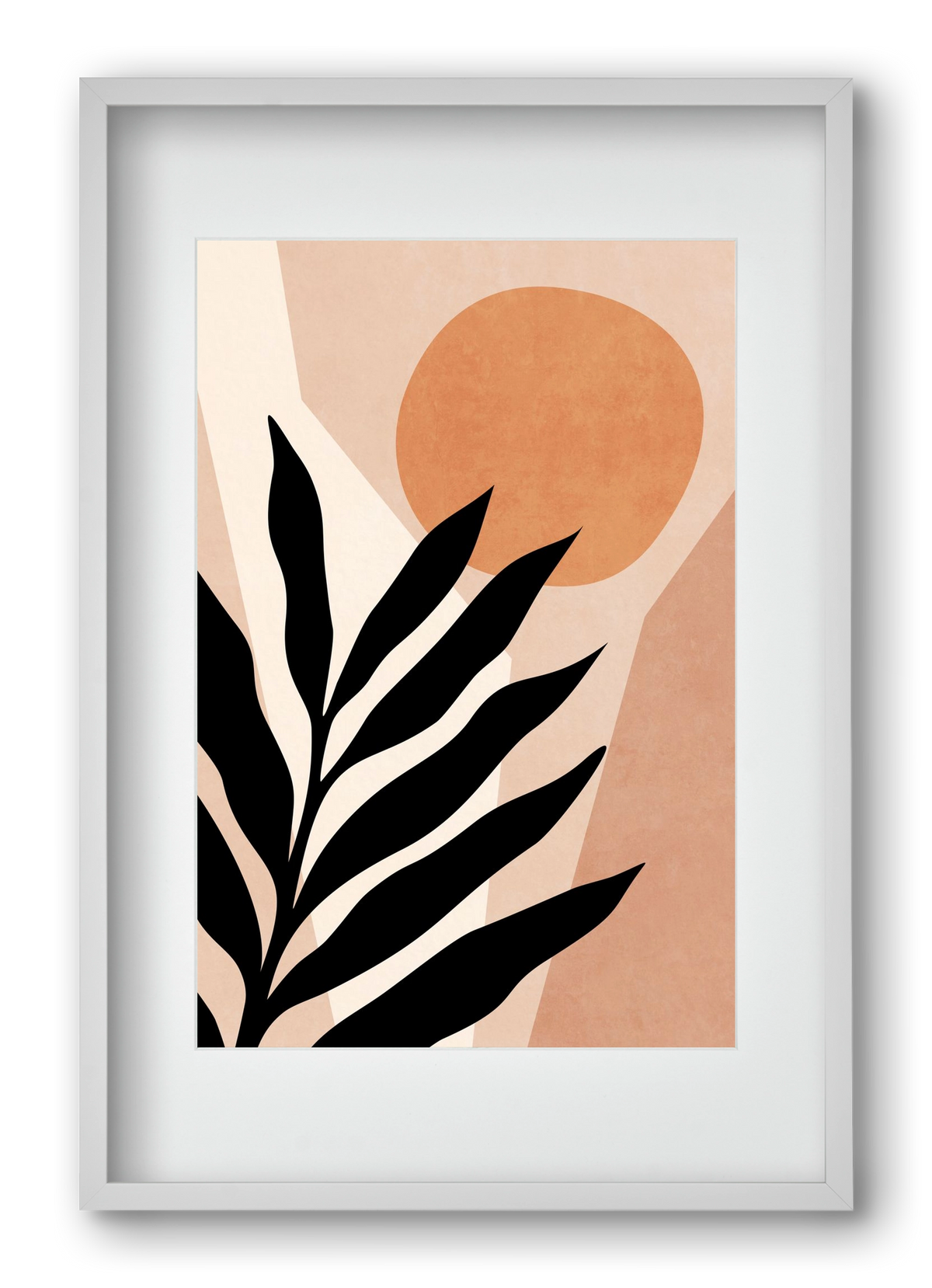 MINIMAL TROPICAL LEAF 01, 40x60 cm (30x45 cm), Fehér keret, paszpartuval