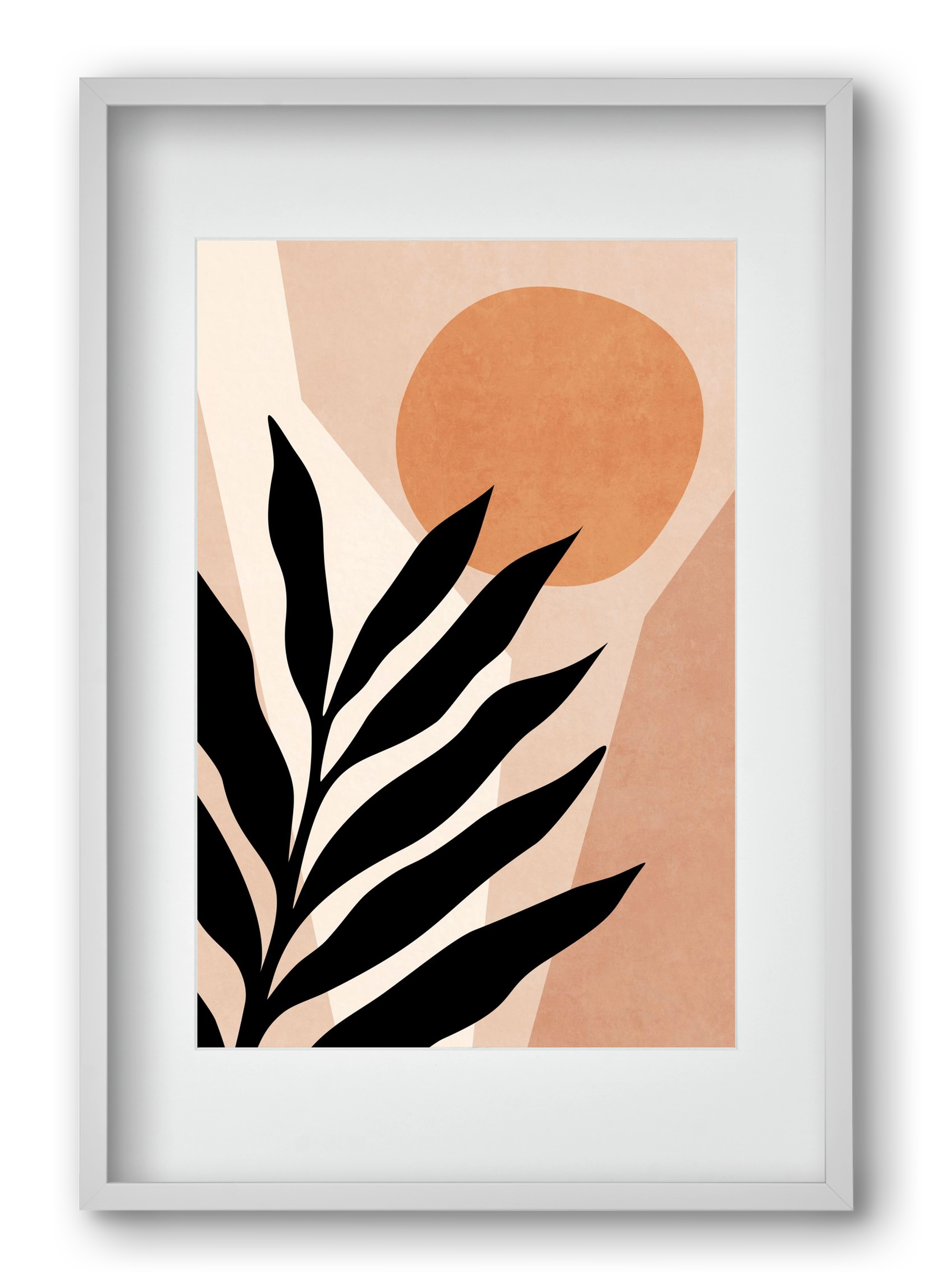 MINIMAL TROPICAL LEAF 01, 40x60 cm (30x45 cm), Fehér keret, paszpartuval