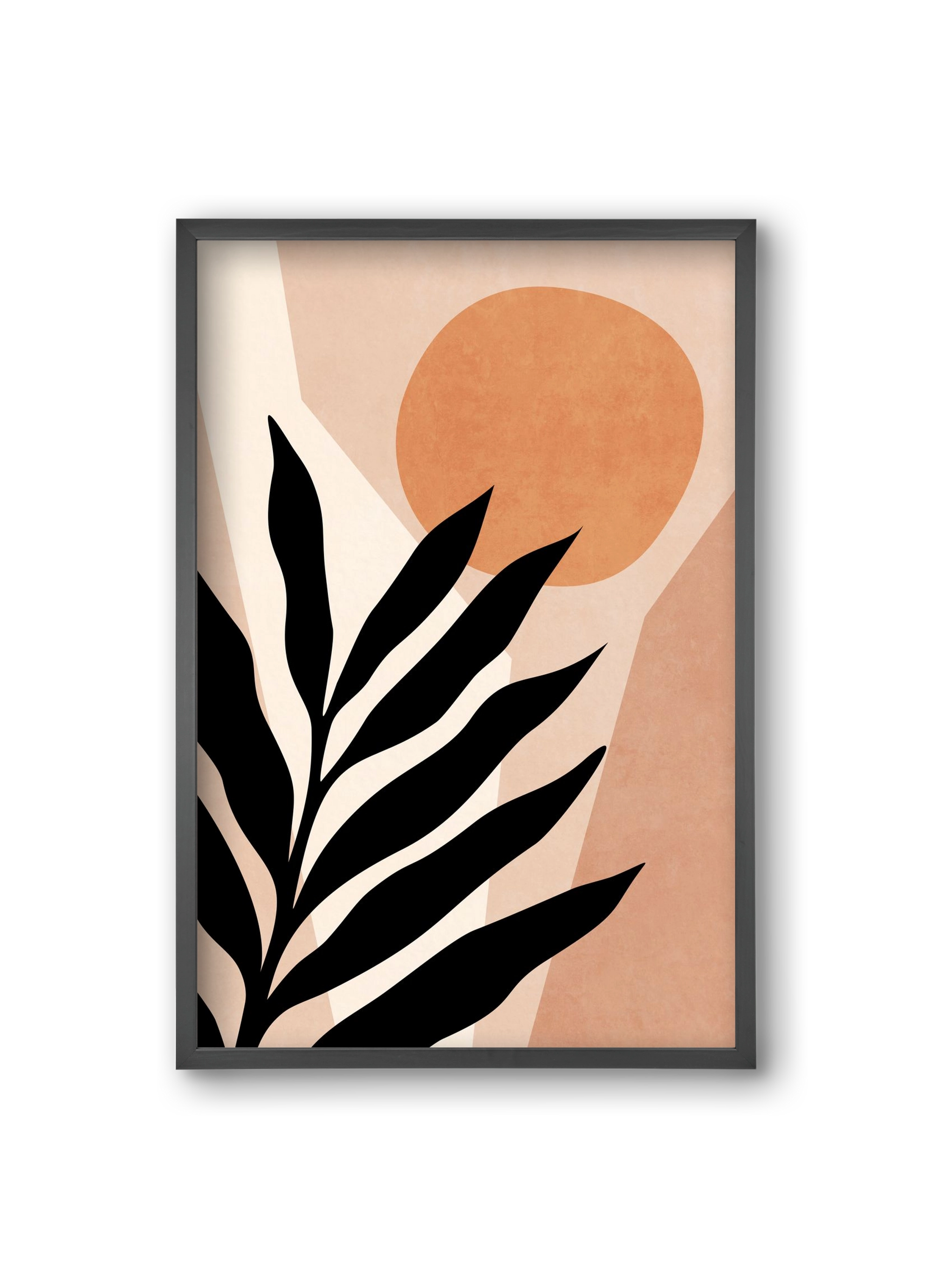 MINIMAL TROPICAL LEAF 01, 20x30 cm (20x30 cm), Fekete keret