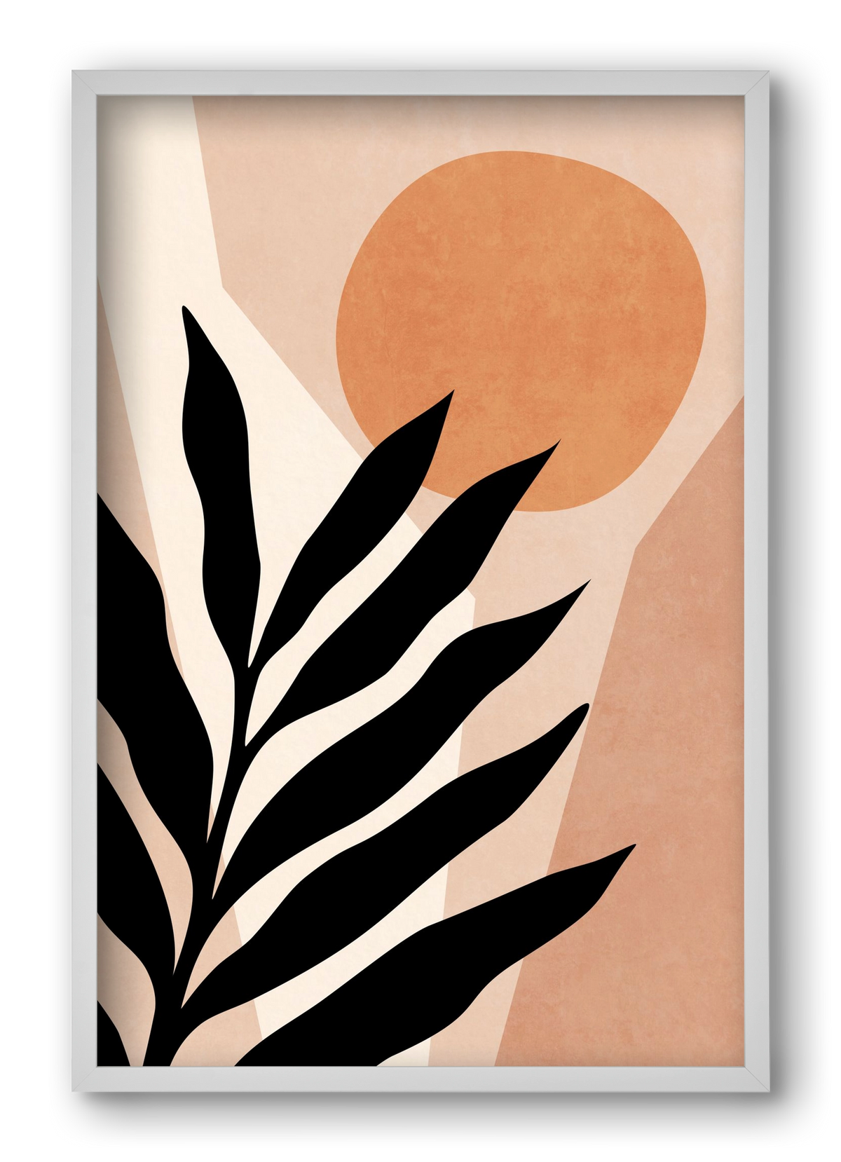 MINIMAL TROPICAL LEAF 01, 40x60 cm (40x60 cm), Fehér keret