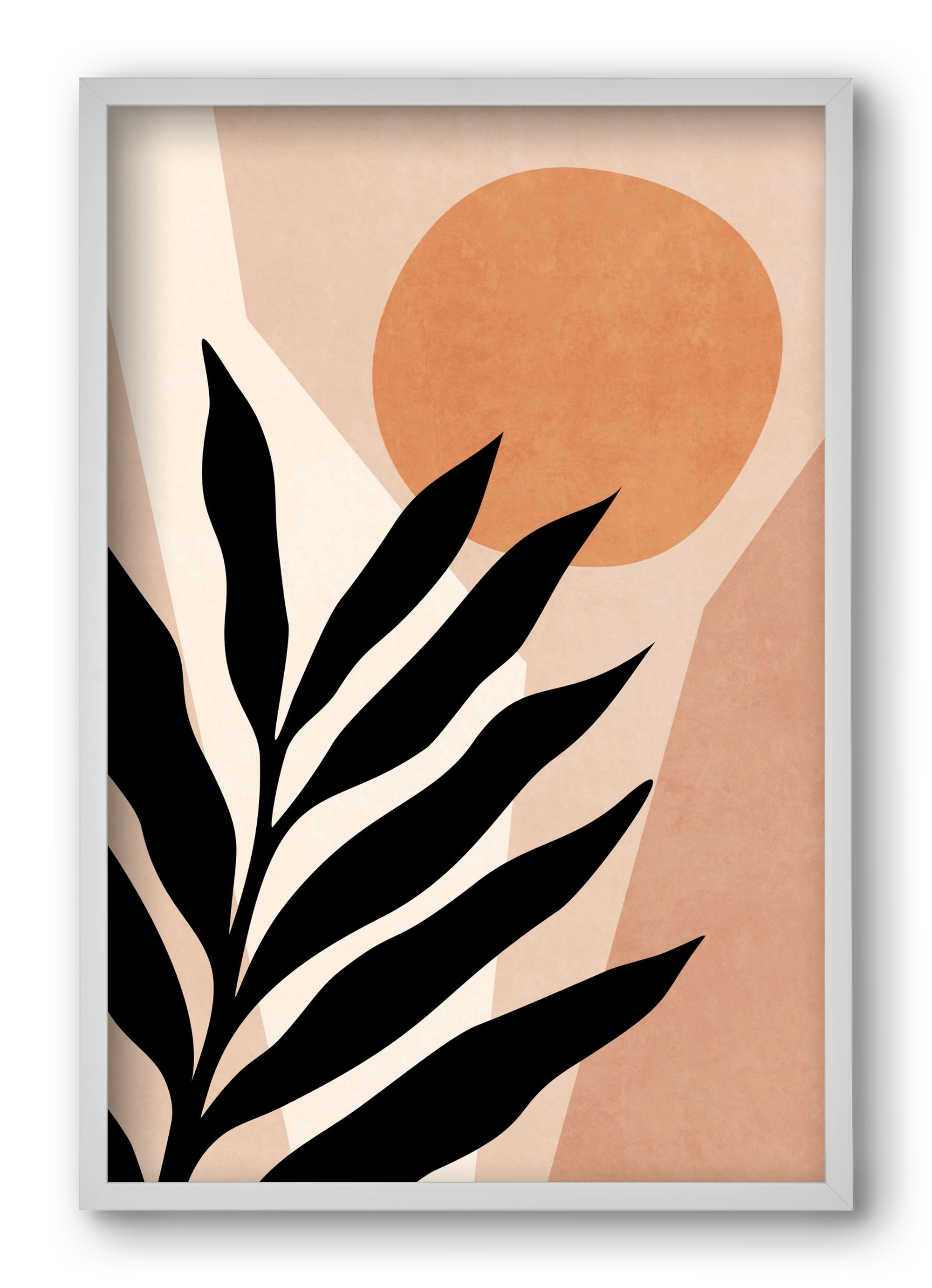 MINIMAL TROPICAL LEAF 01, 40x60 cm (40x60 cm), Fehér keret