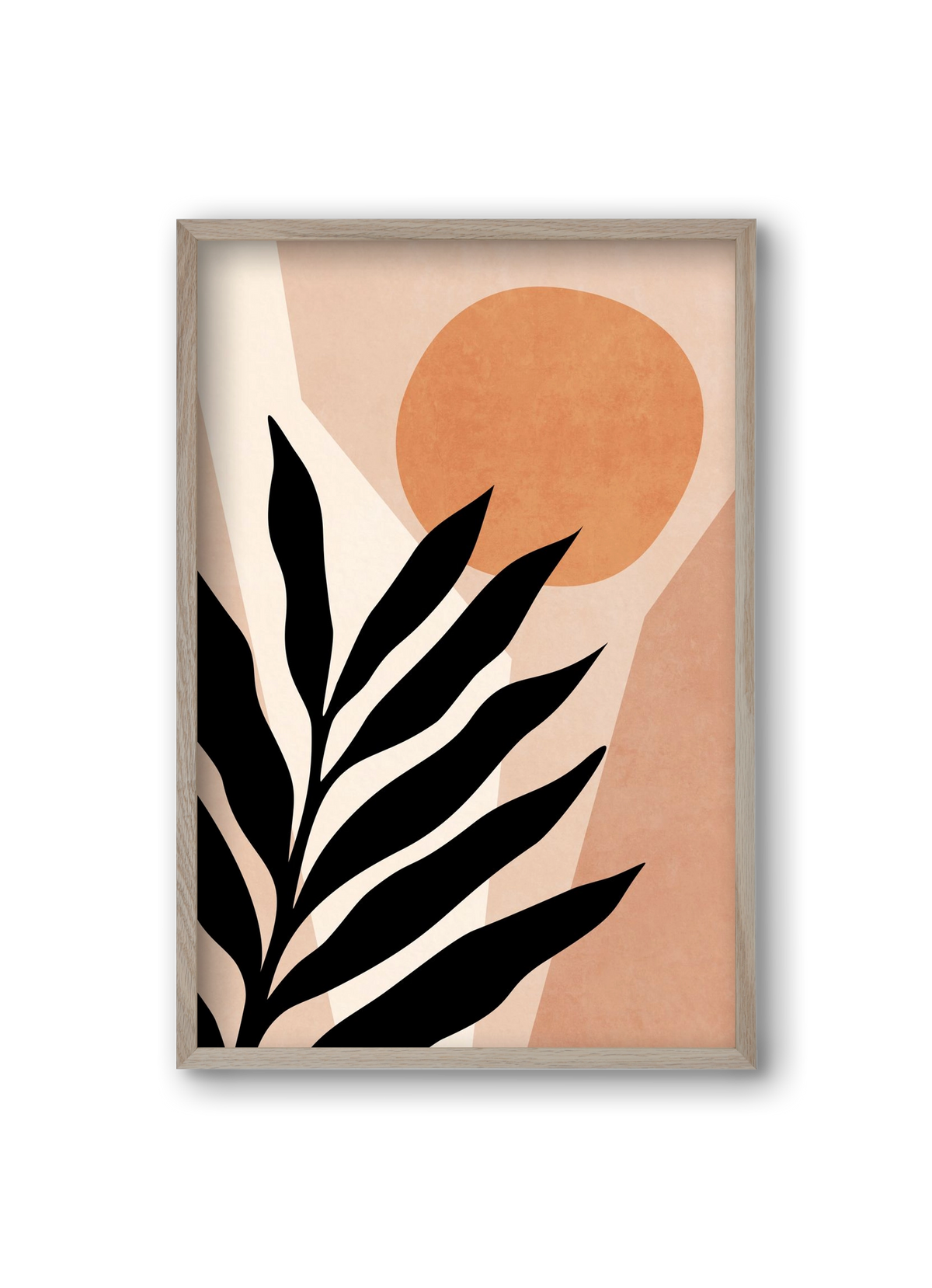 MINIMAL TROPICAL LEAF 01, 20x30 cm (20x30 cm), Tölgy keret