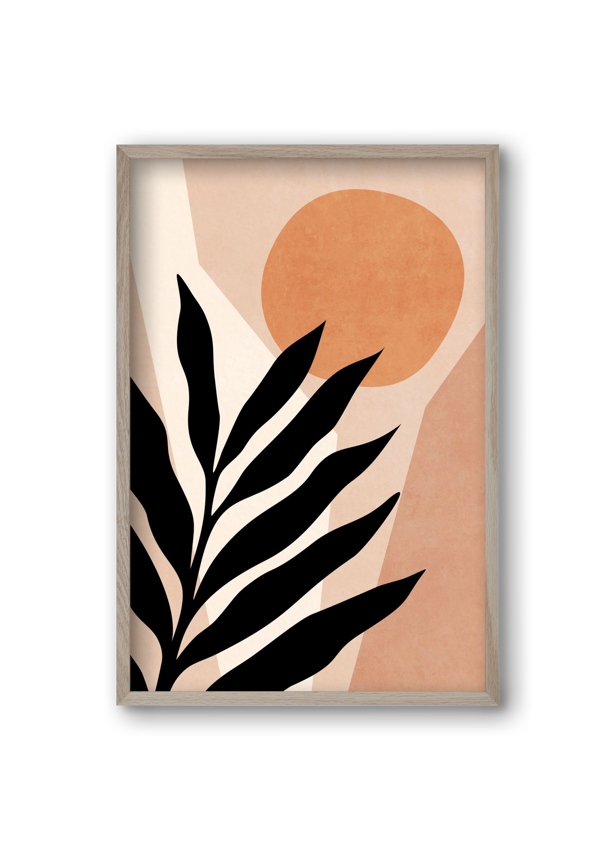 MINIMAL TROPICAL LEAF 01, 20x30 cm (20x30 cm), Tölgy keret