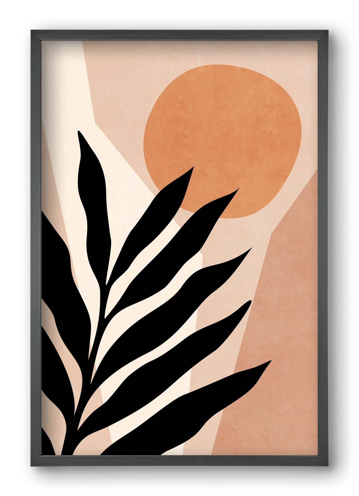 MINIMAL TROPICAL LEAF 01, 40x60 cm (40x60 cm), Fekete keret
