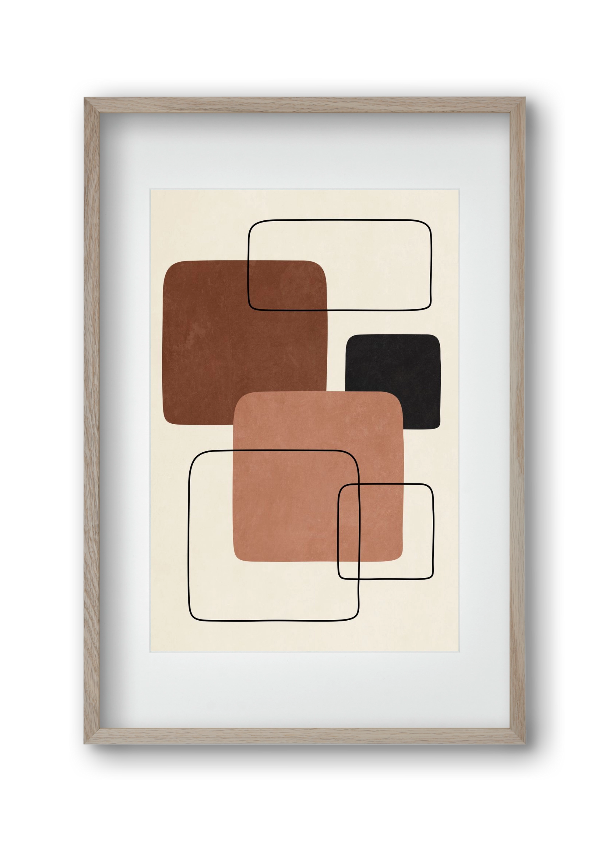 ABSTRACT ART 10, 30x45 cm (20x30 cm), Tölgy keret, paszpartuval