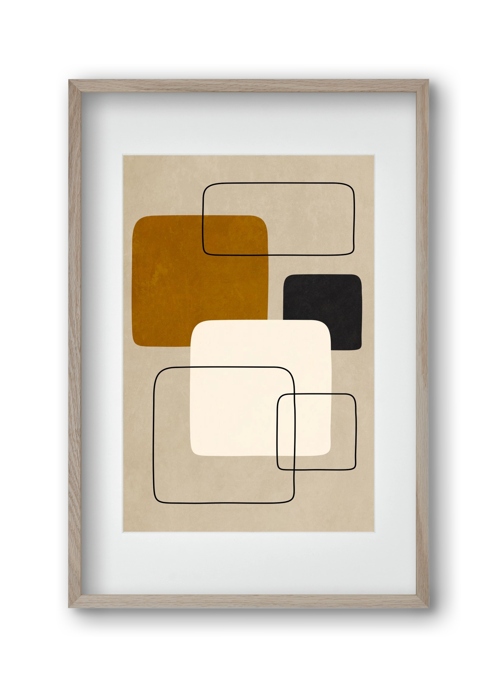 ABSTRACT ART 08, 30x45 cm (20x30 cm), Tölgy keret, paszpartuval