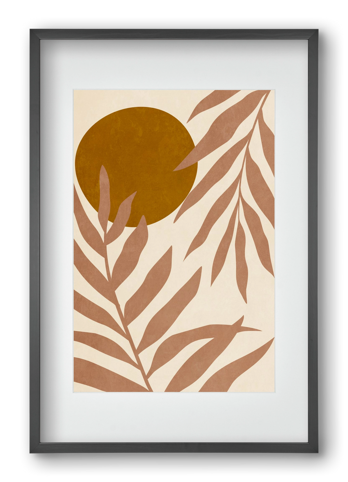 MINIMALIST LEAVES 11, 40x60 cm (30x45 cm), Fekete keret, paszpartuval